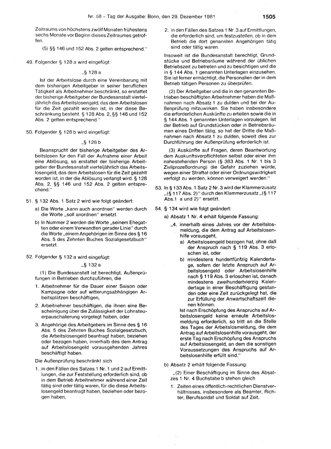 BGBl. 1981, Seite 1505 — Originalseite als Abbildung