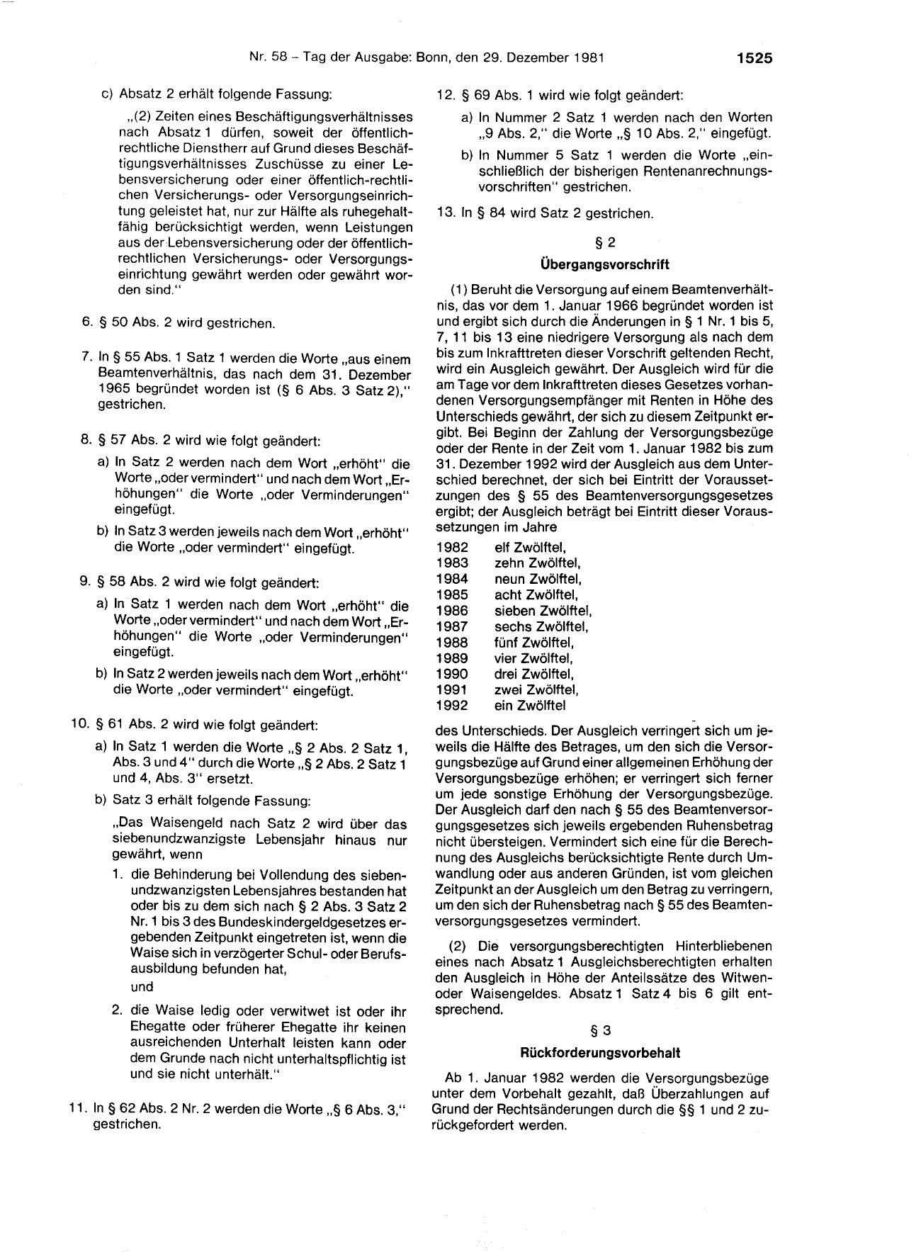 BGBl. 1981, Seite 1525 — Originalseite als Abbildung