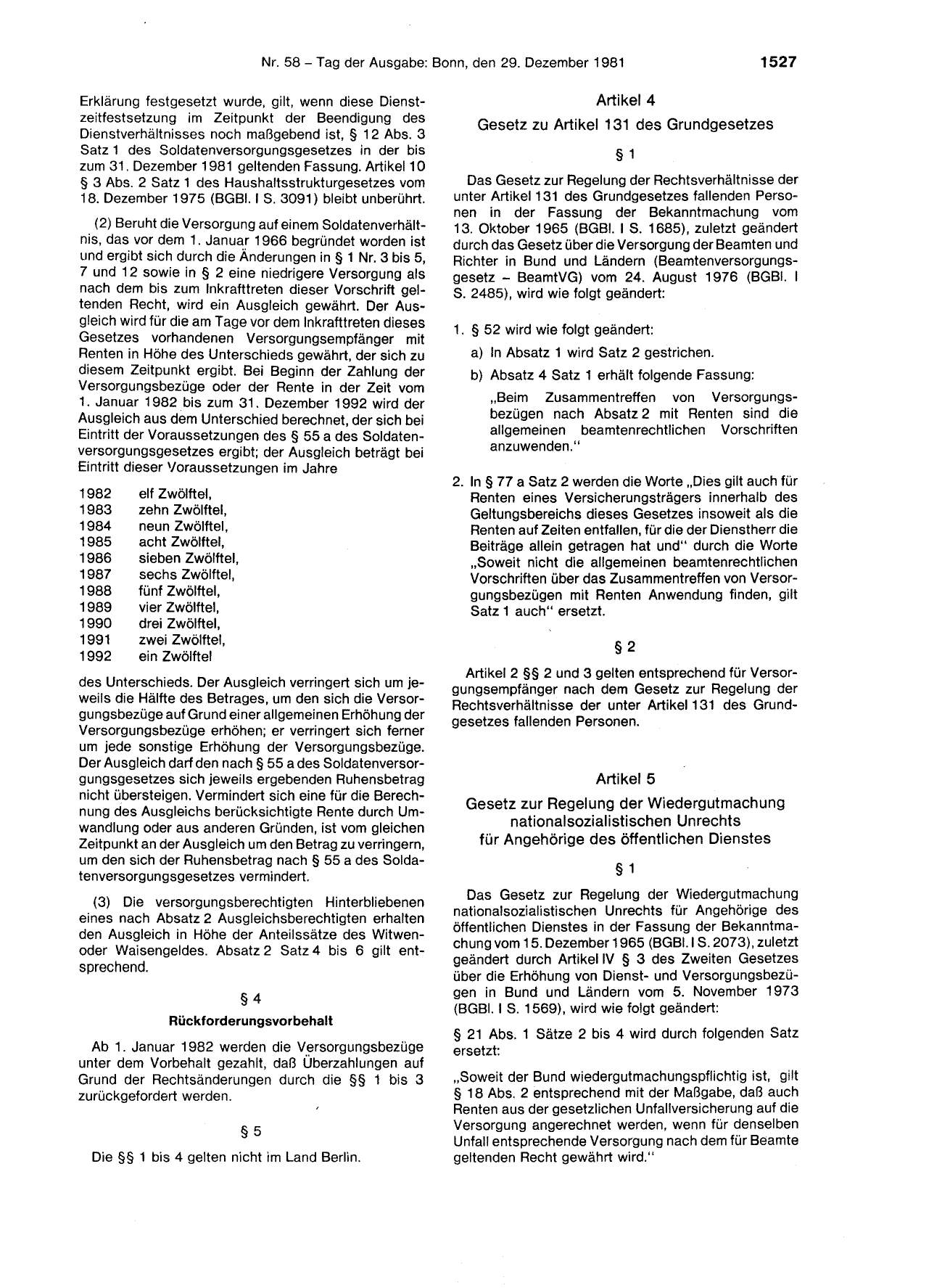 BGBl. 1981, Seite 1527 — Originalseite als Abbildung