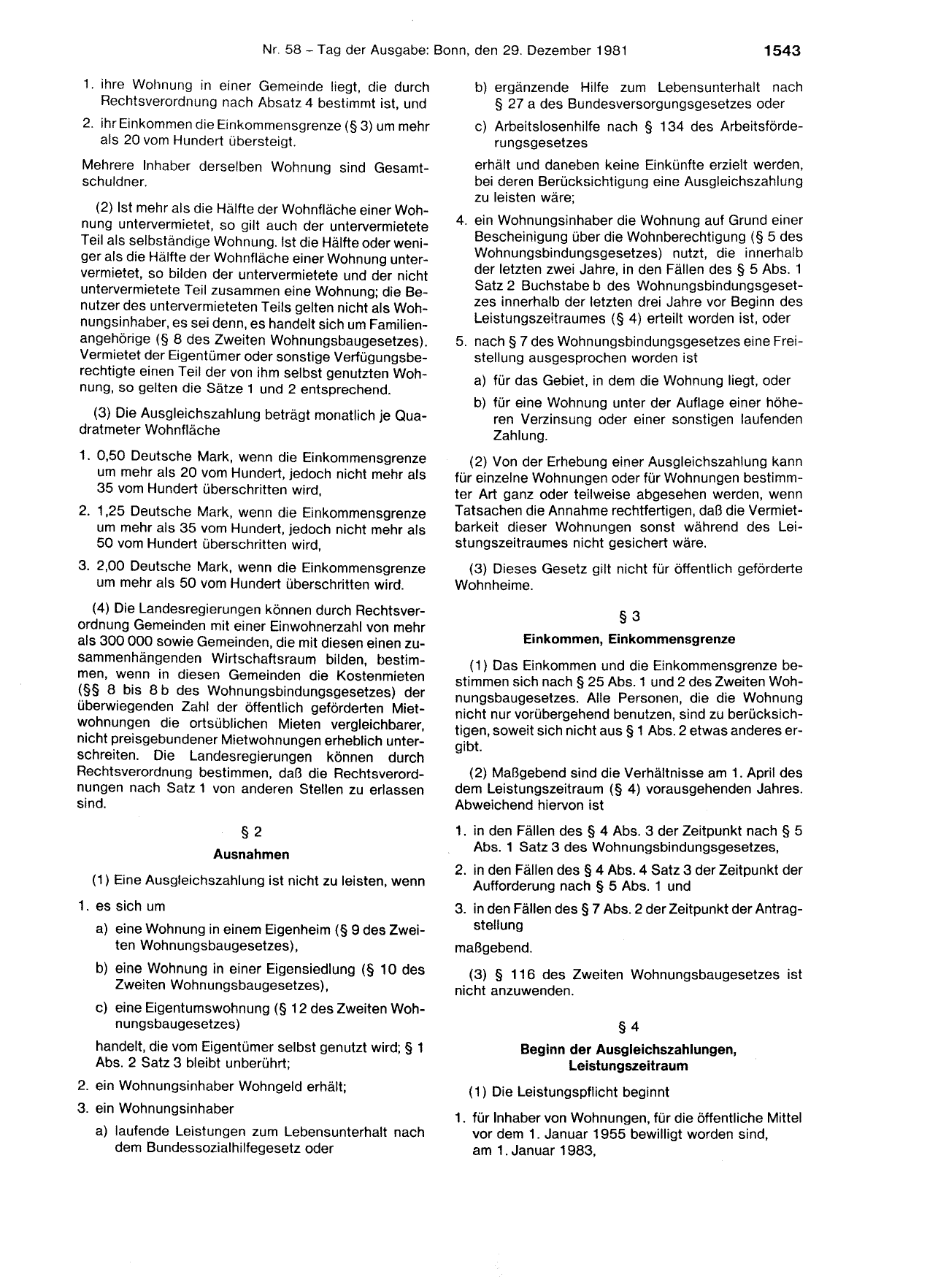 BGBl. 1981, Seite 1543 — Originalseite als Abbildung