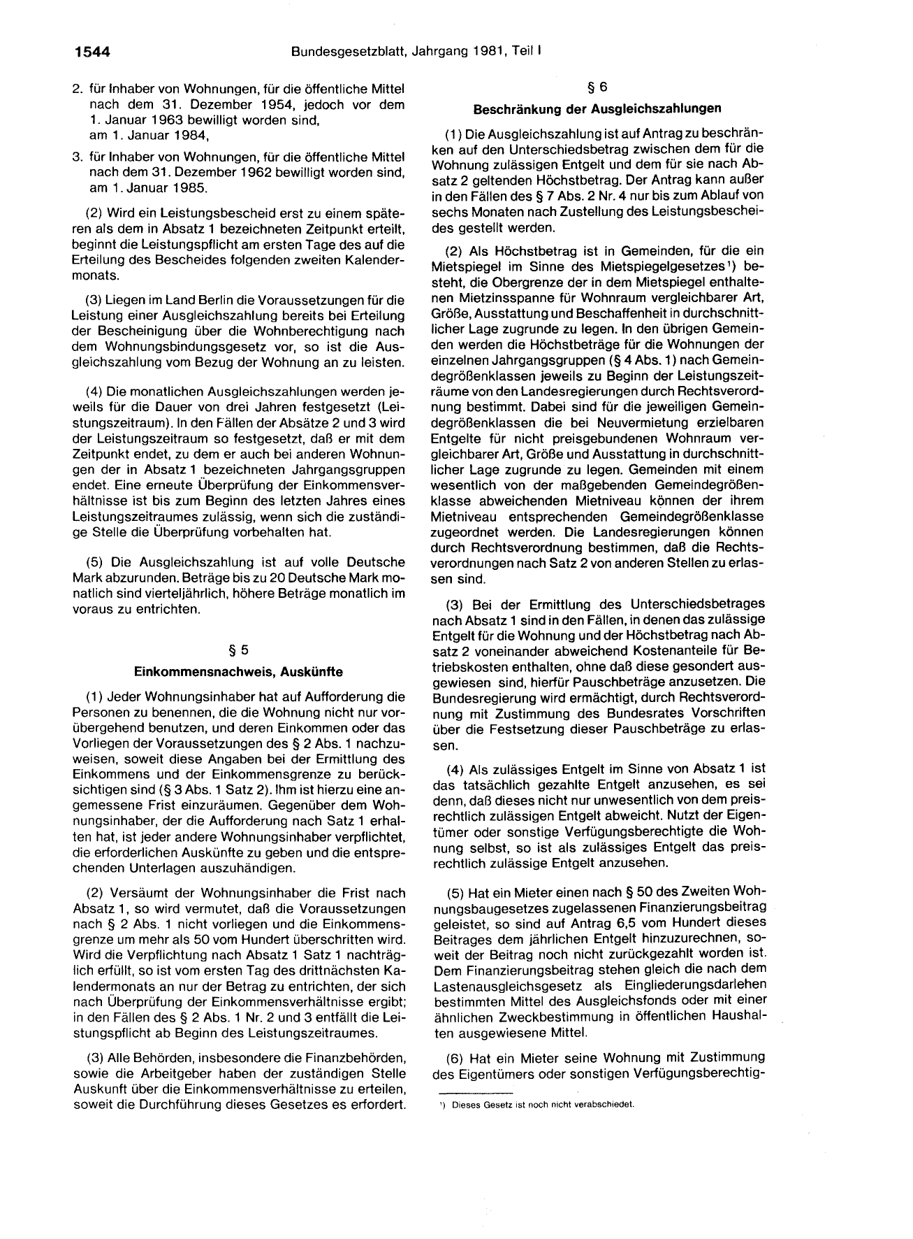 BGBl. 1981, Seite 1544 — Originalseite als Abbildung
