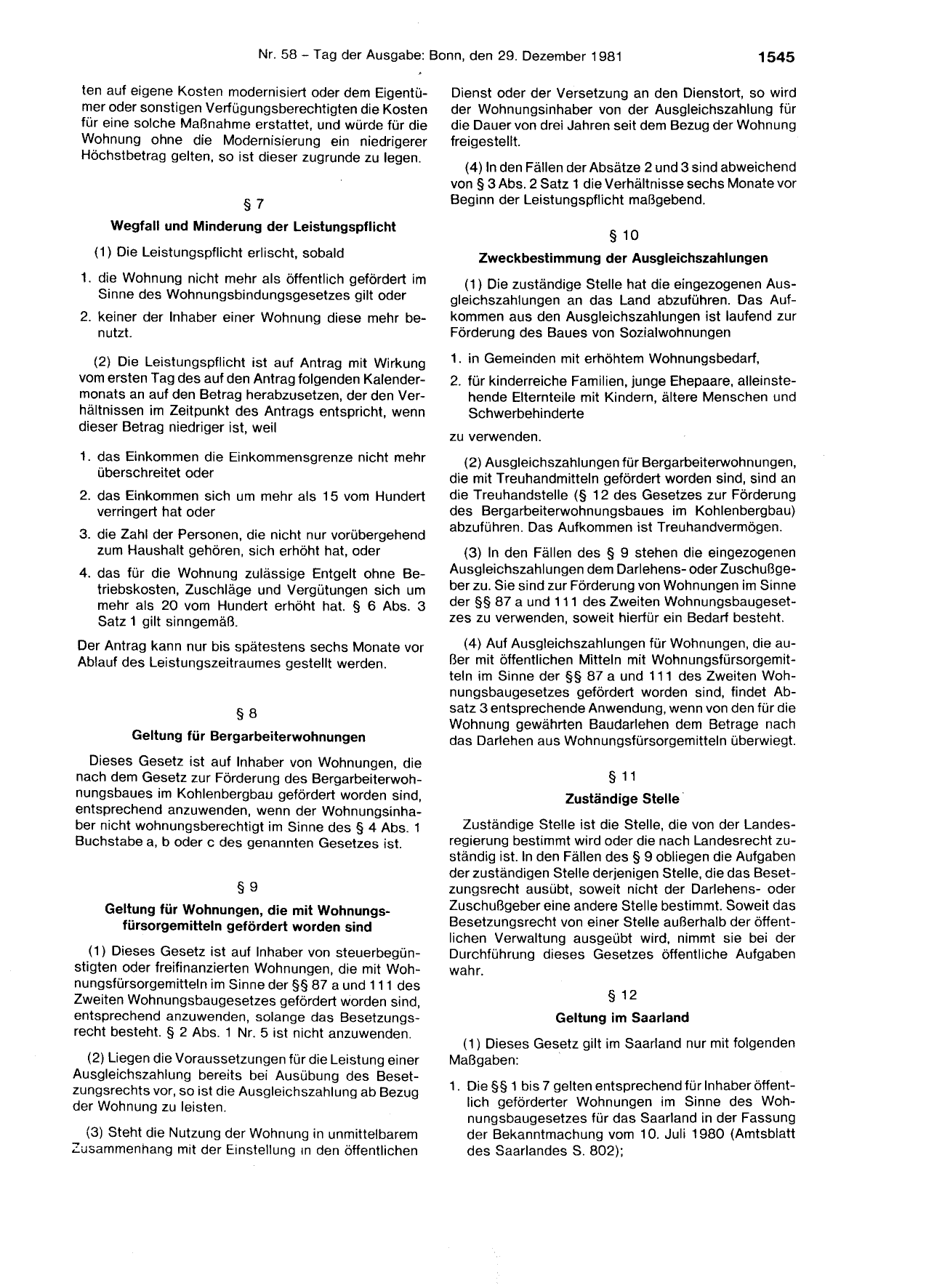 BGBl. 1981, Seite 1545 — Originalseite als Abbildung
