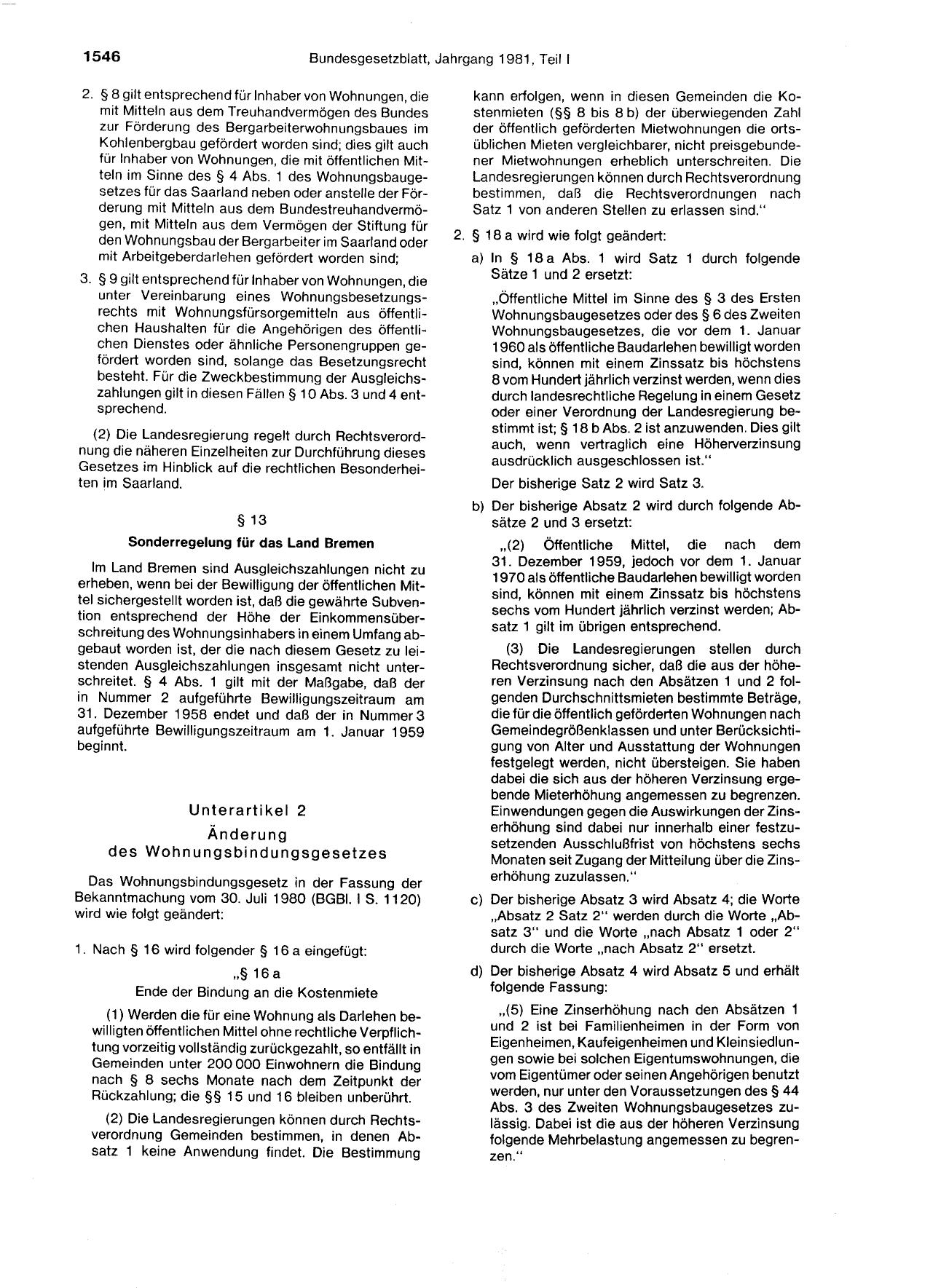 BGBl. 1981, Seite 1546 — Originalseite als Abbildung