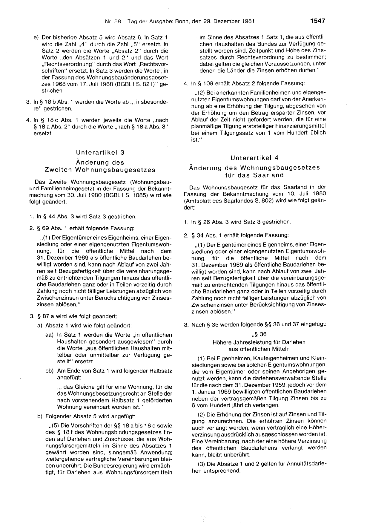 BGBl. 1981, Seite 1547 — Originalseite als Abbildung