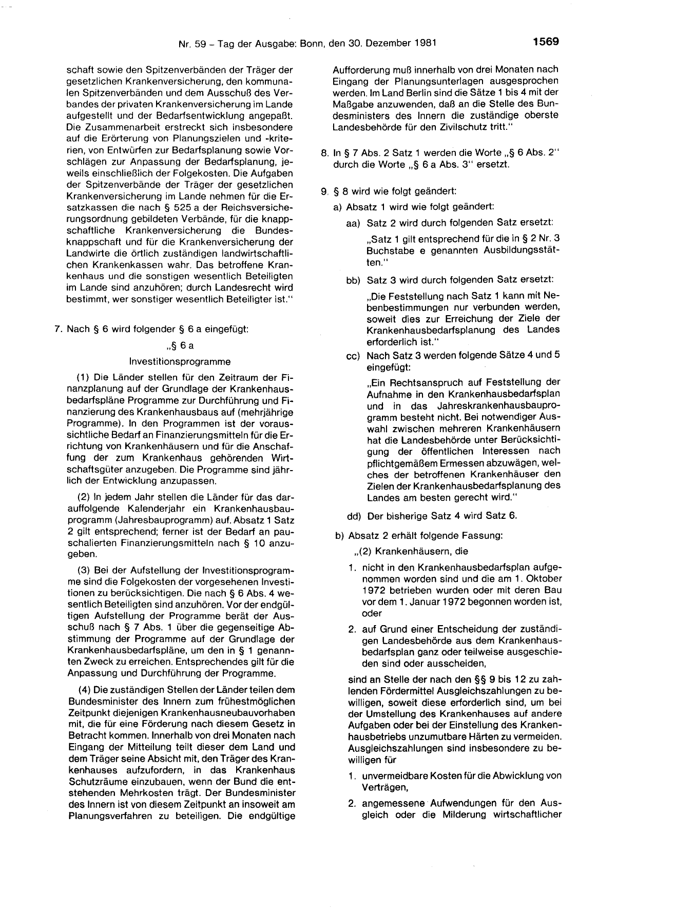 BGBl. 1981, Seite 1569 — Originalseite als Abbildung