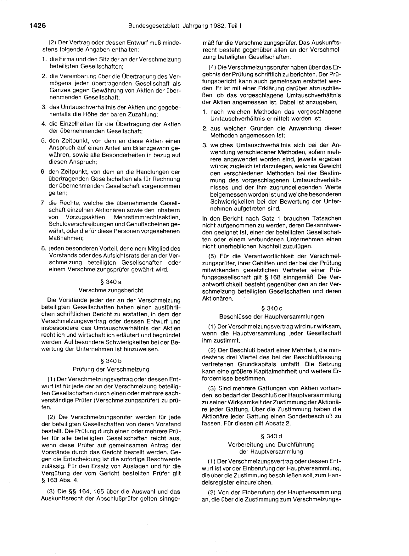 BGBl. 1982, Seite 1426 — Originalseite als Abbildung