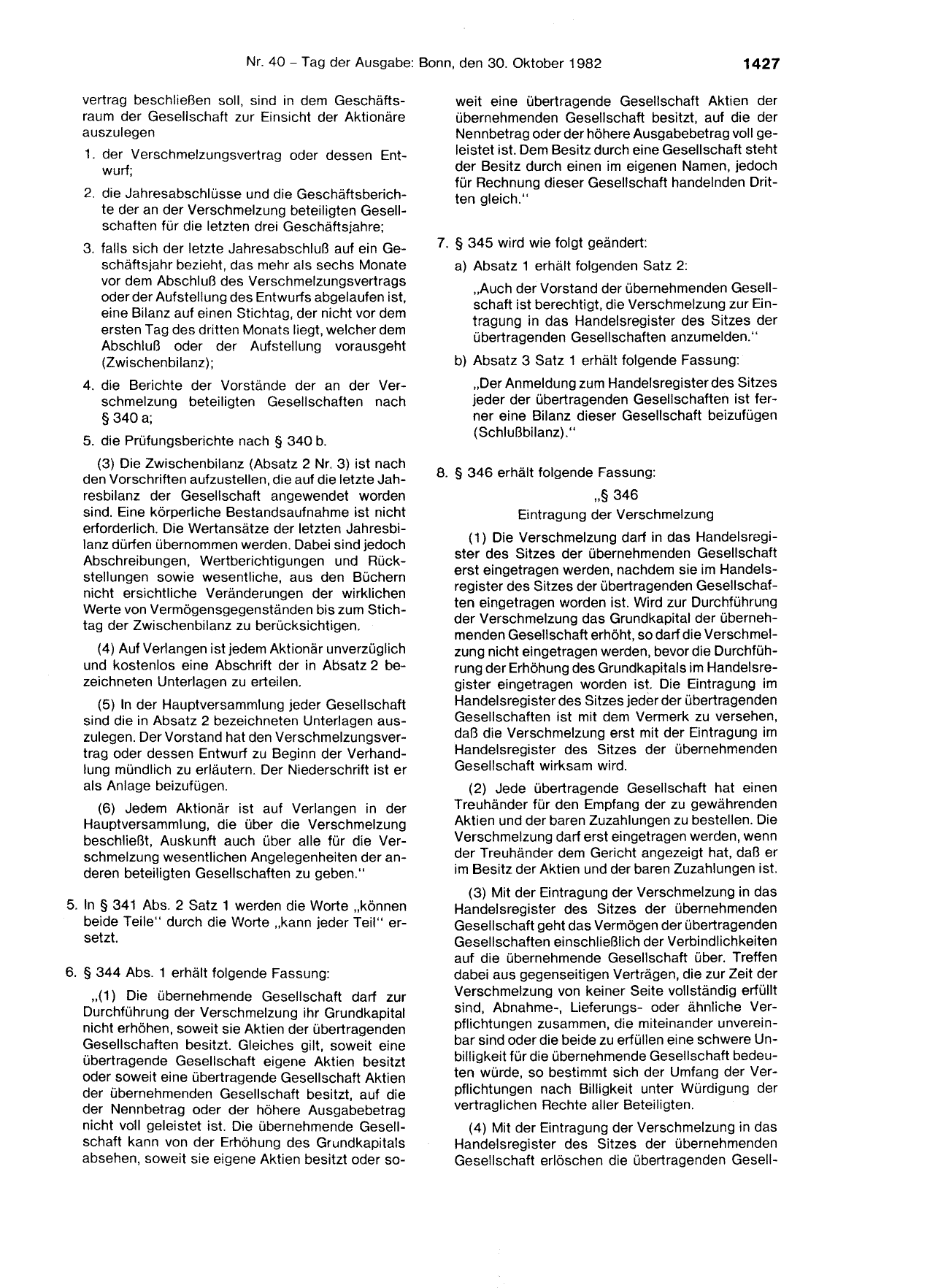 BGBl. 1982, Seite 1427 — Originalseite als Abbildung