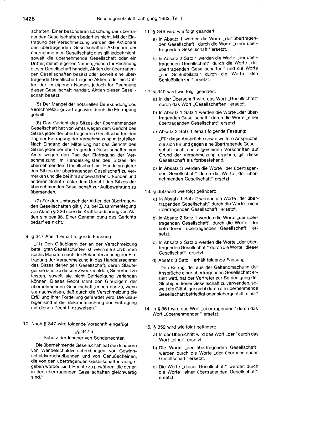 BGBl. 1982, Seite 1428 — Originalseite als Abbildung