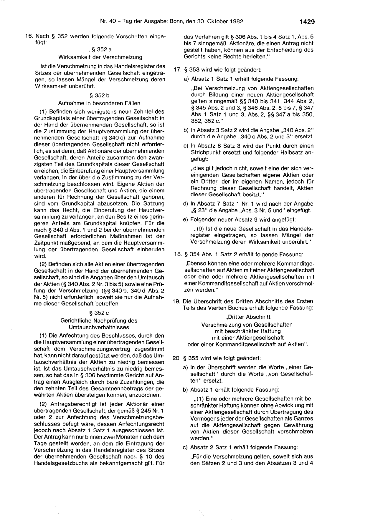 BGBl. 1982, Seite 1429 — Originalseite als Abbildung
