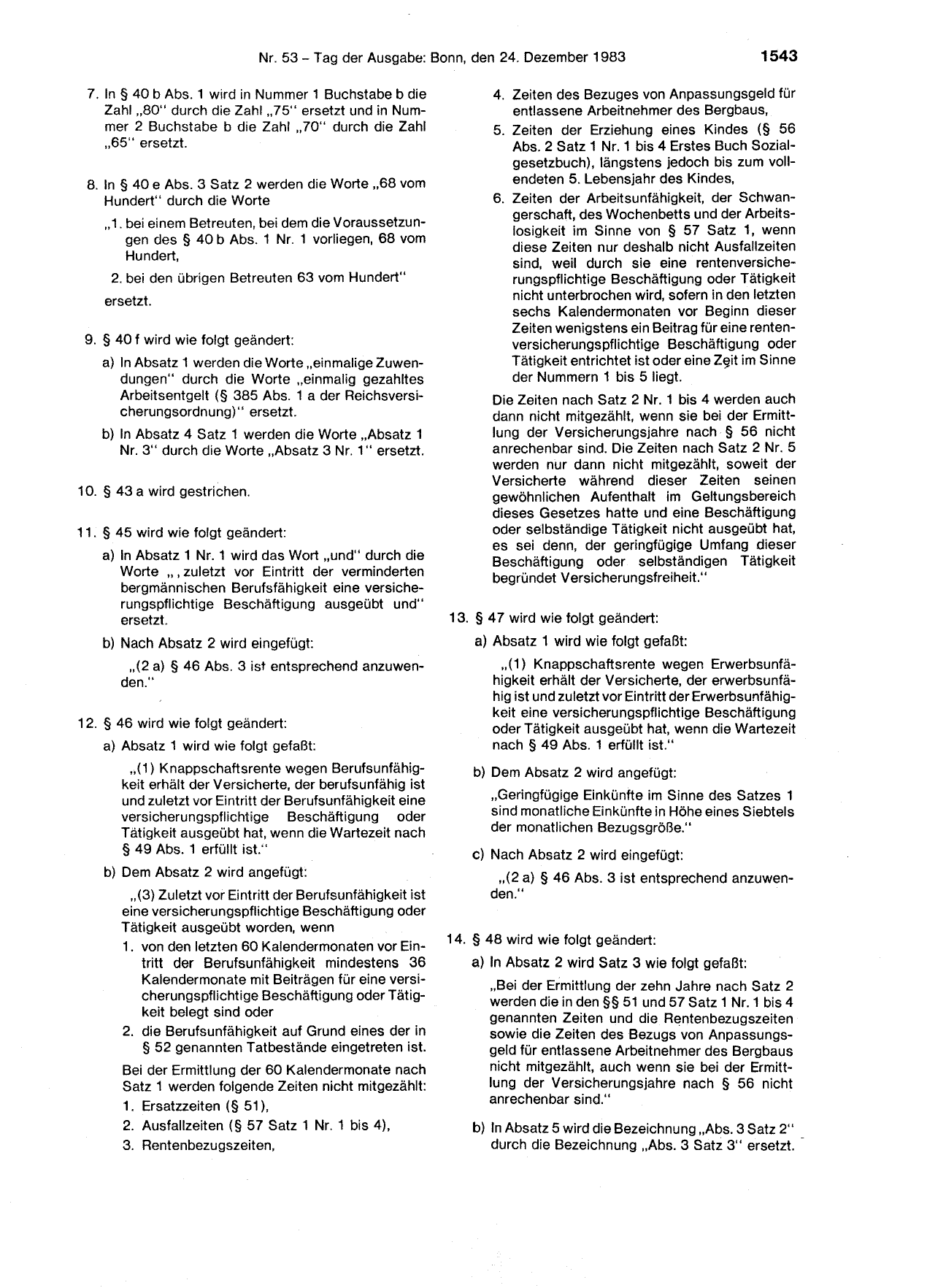 BGBl. 1983, Seite 1543 — Originalseite als Abbildung