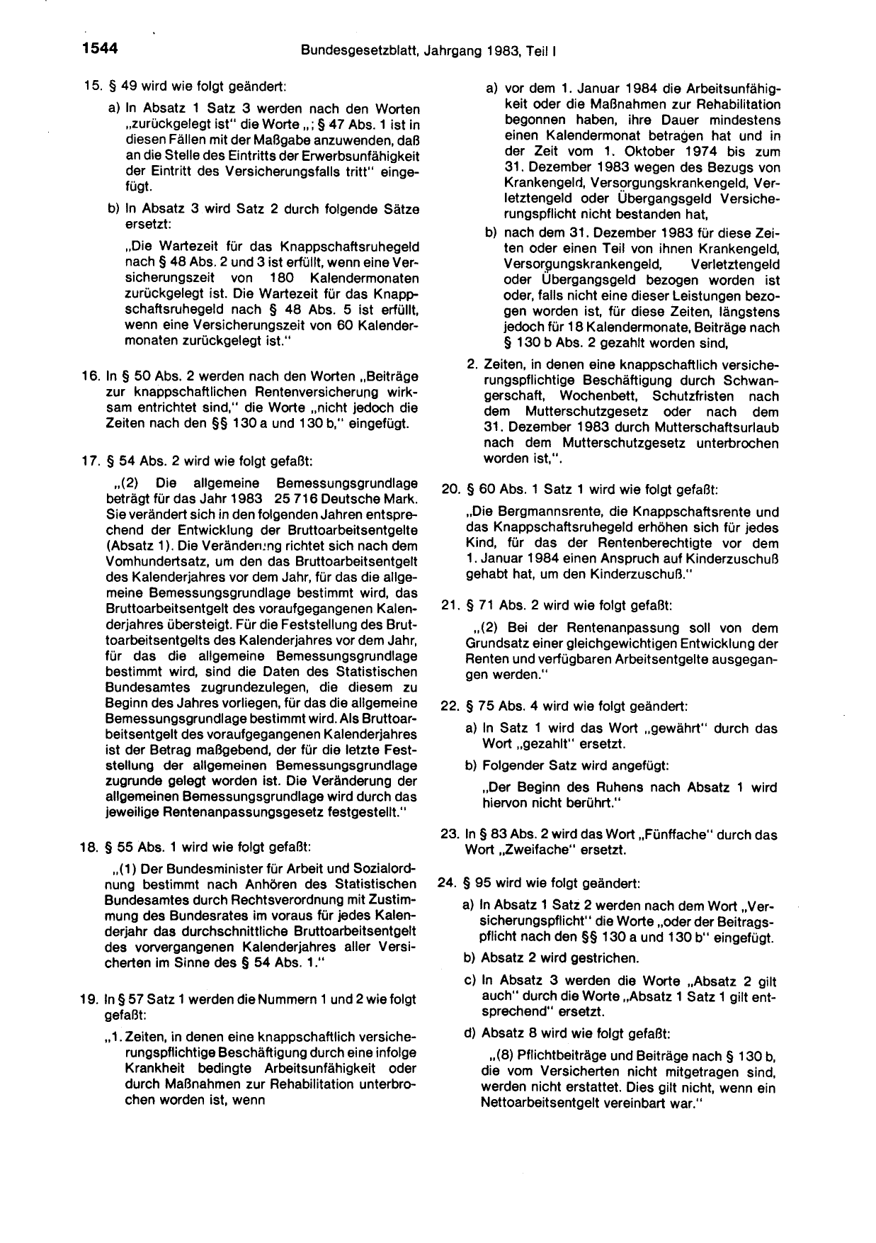 BGBl. 1983, Seite 1544 — Originalseite als Abbildung