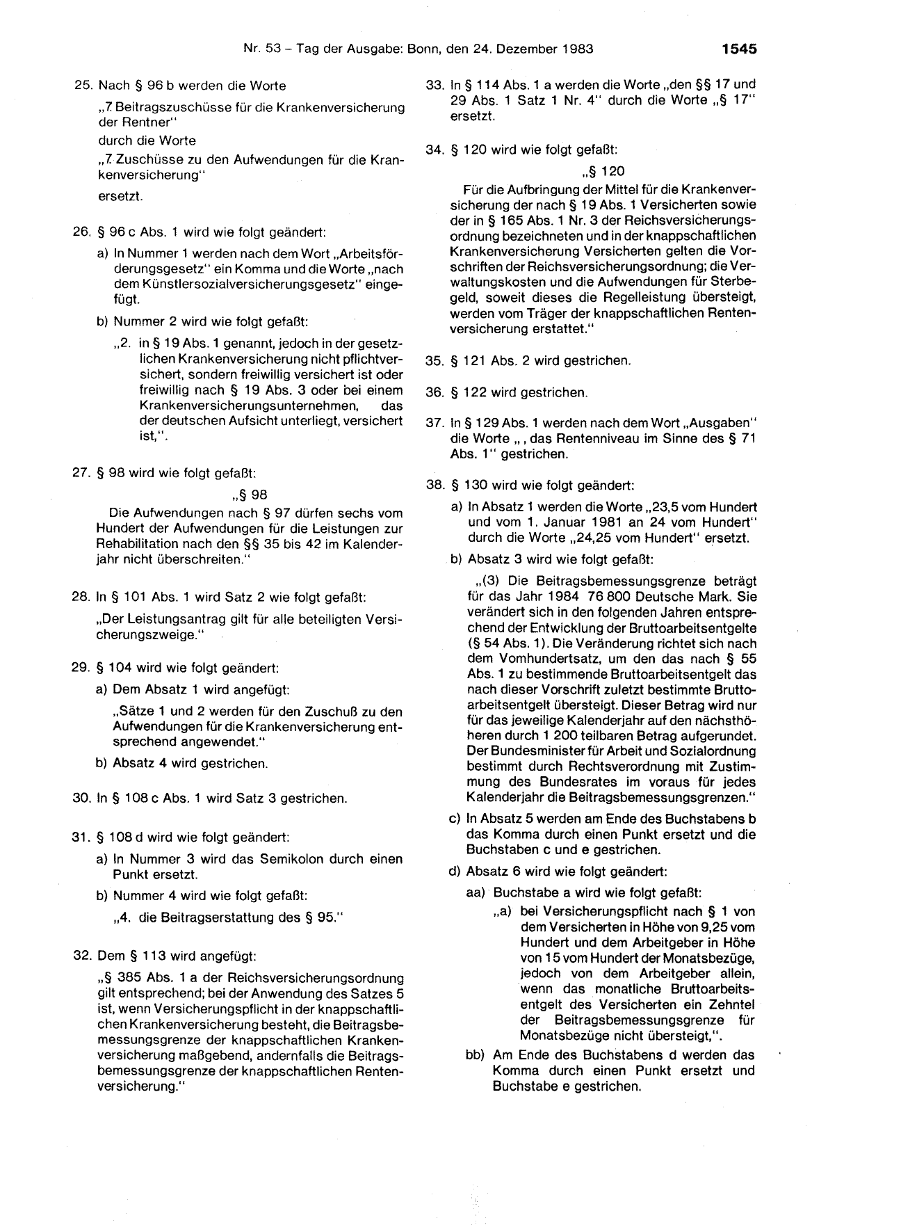 BGBl. 1983, Seite 1545 — Originalseite als Abbildung