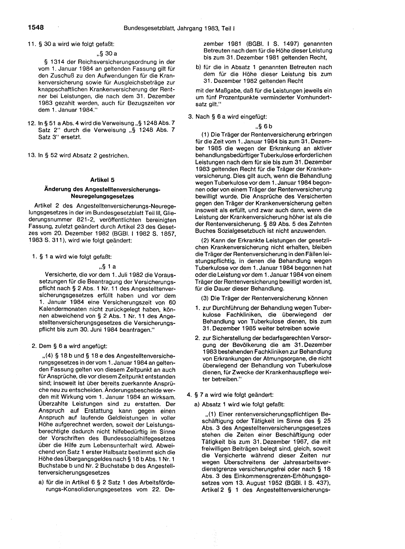 BGBl. 1983, Seite 1548 — Originalseite als Abbildung