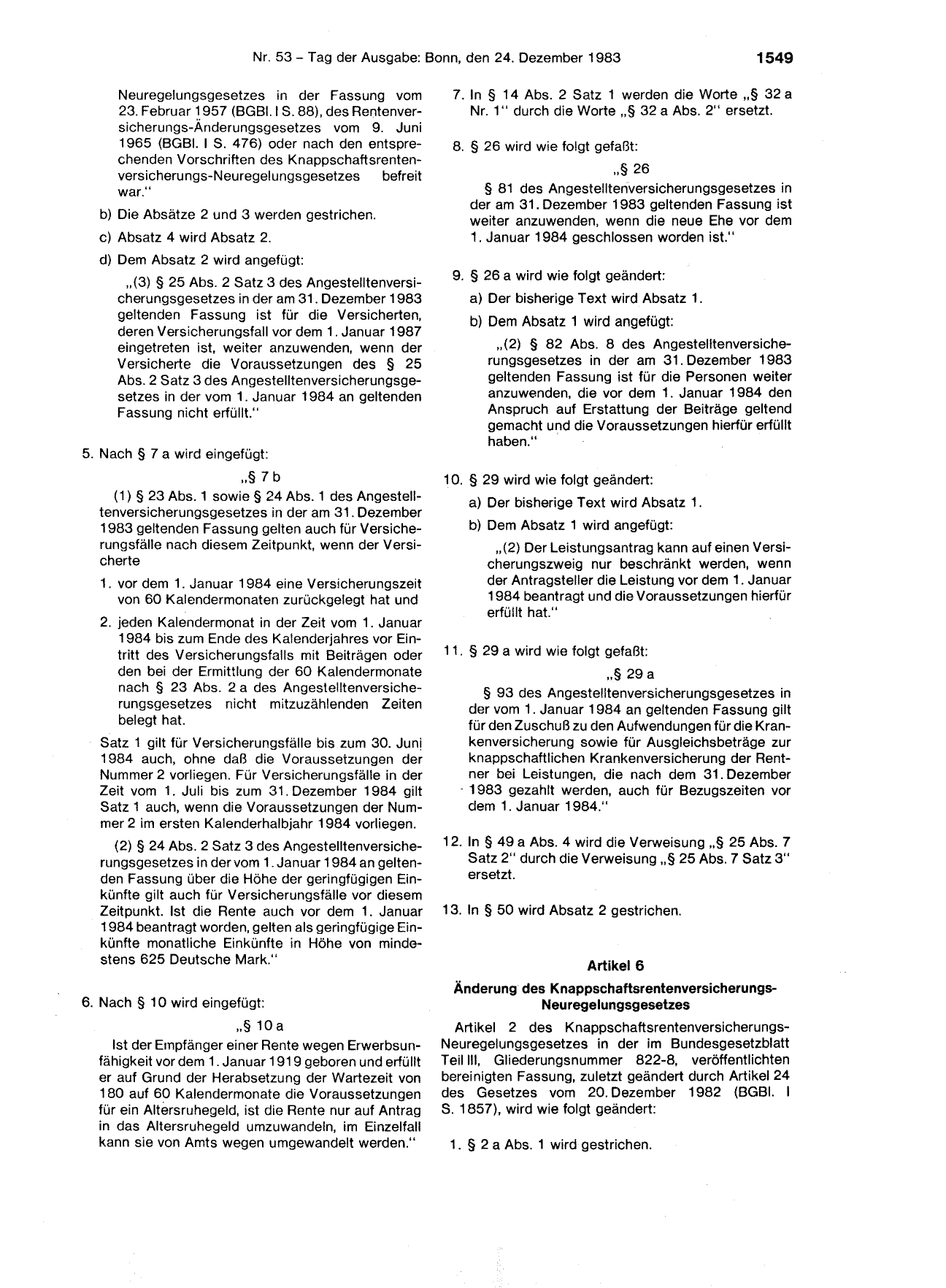BGBl. 1983, Seite 1549 — Originalseite als Abbildung