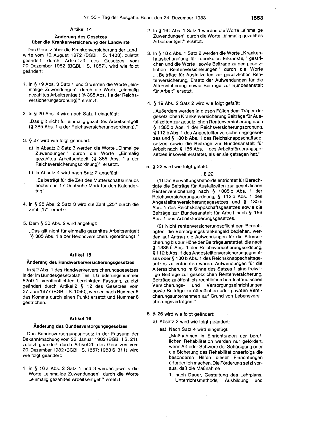 BGBl. 1983, Seite 1553 — Originalseite als Abbildung