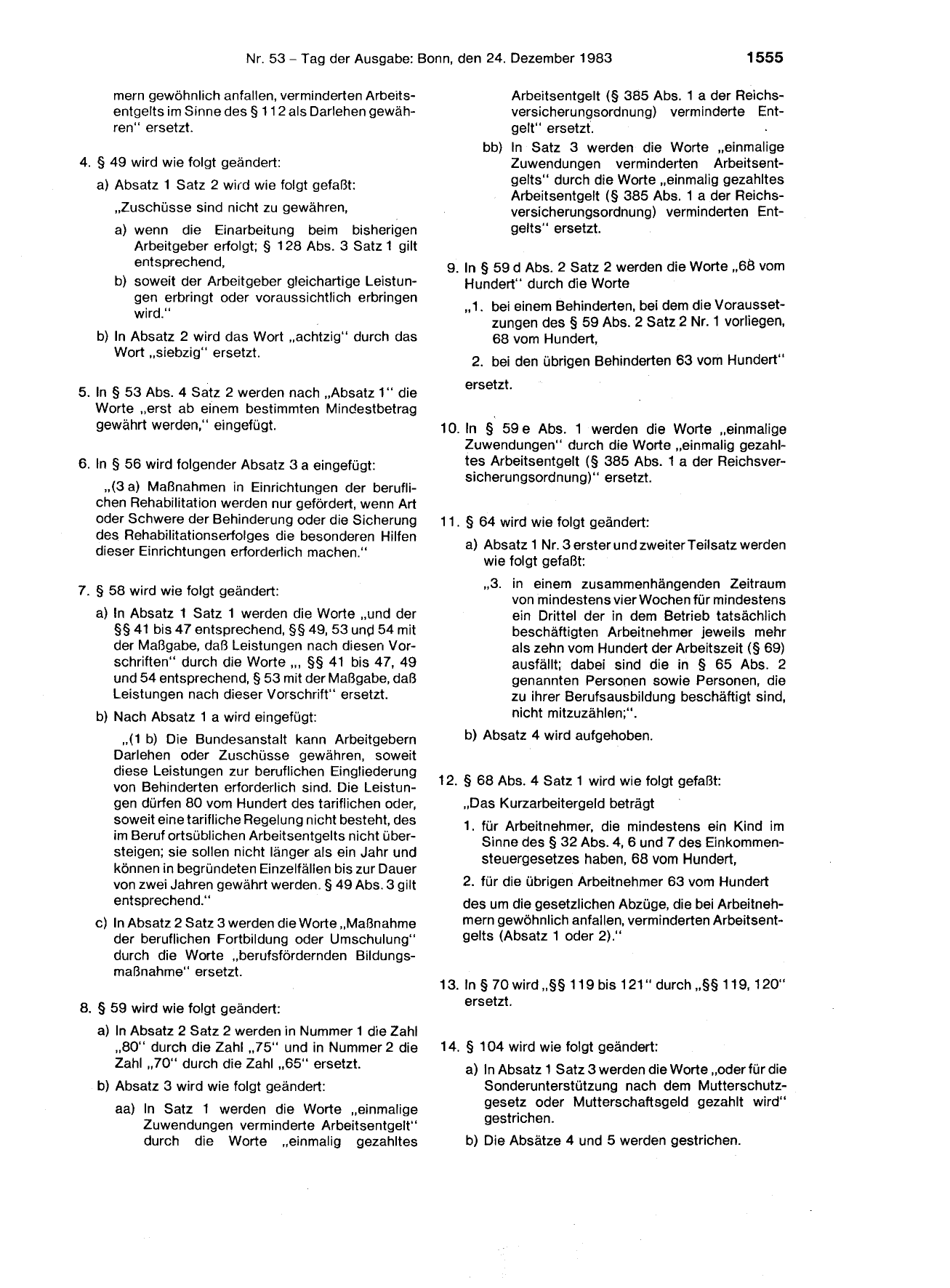 BGBl. 1983, Seite 1555 — Originalseite als Abbildung