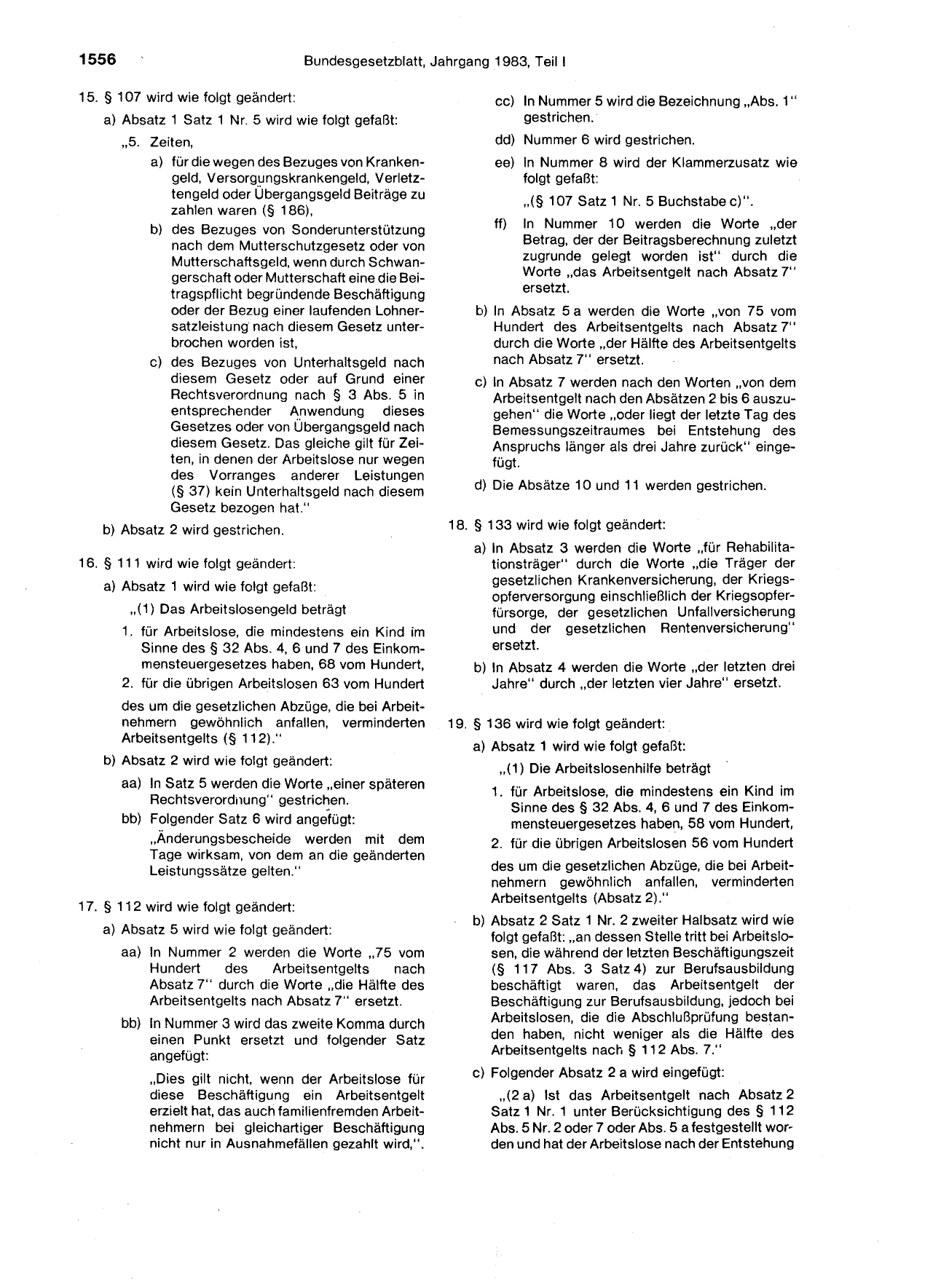 BGBl. 1983, Seite 1556 — Originalseite als Abbildung