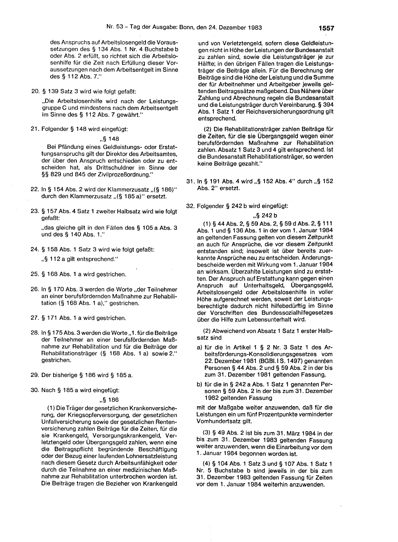 BGBl. 1983, Seite 1557 — Originalseite als Abbildung
