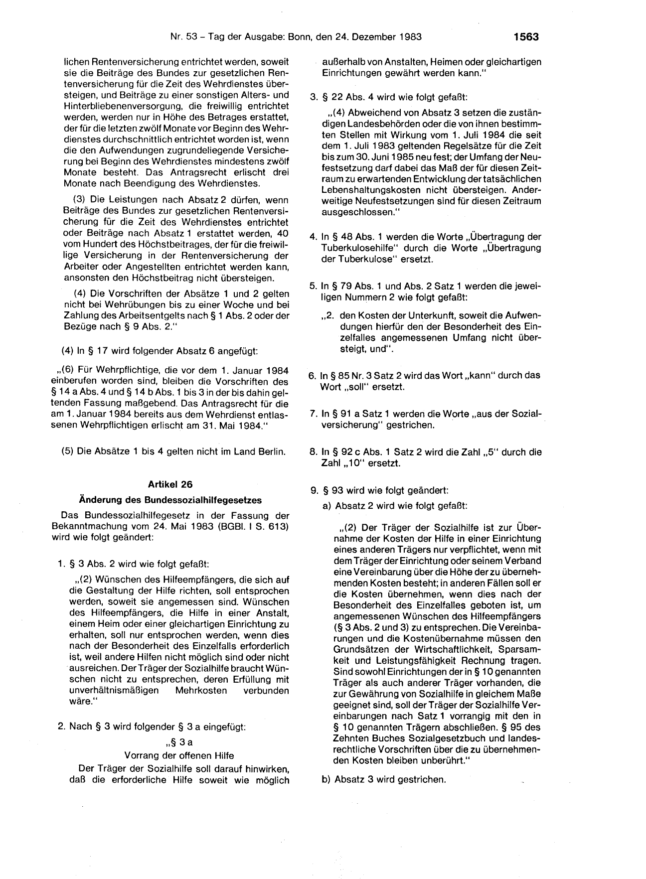 BGBl. 1983, Seite 1563 — Originalseite als Abbildung