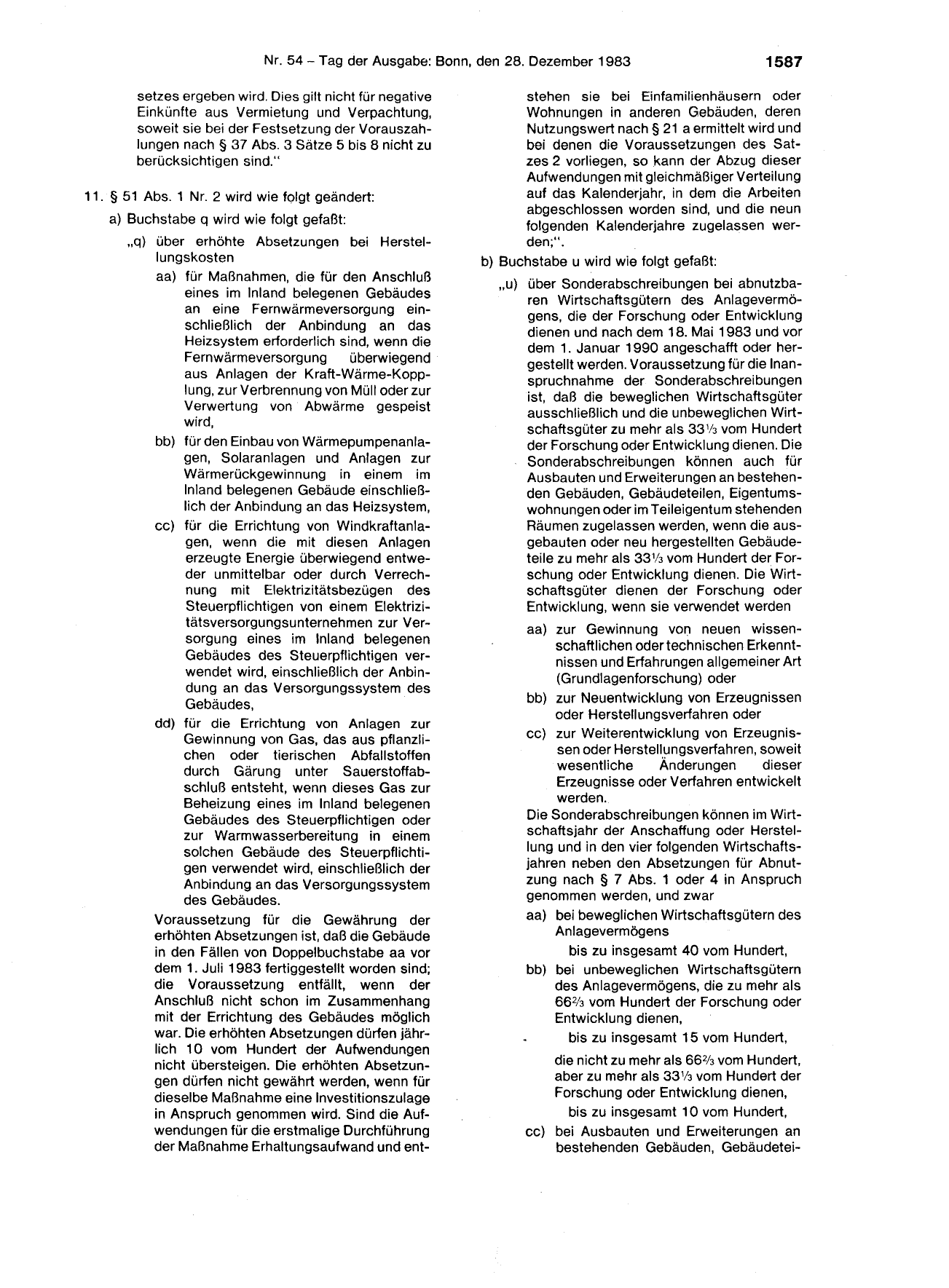 BGBl. 1983, Seite 1587 — Originalseite als Abbildung