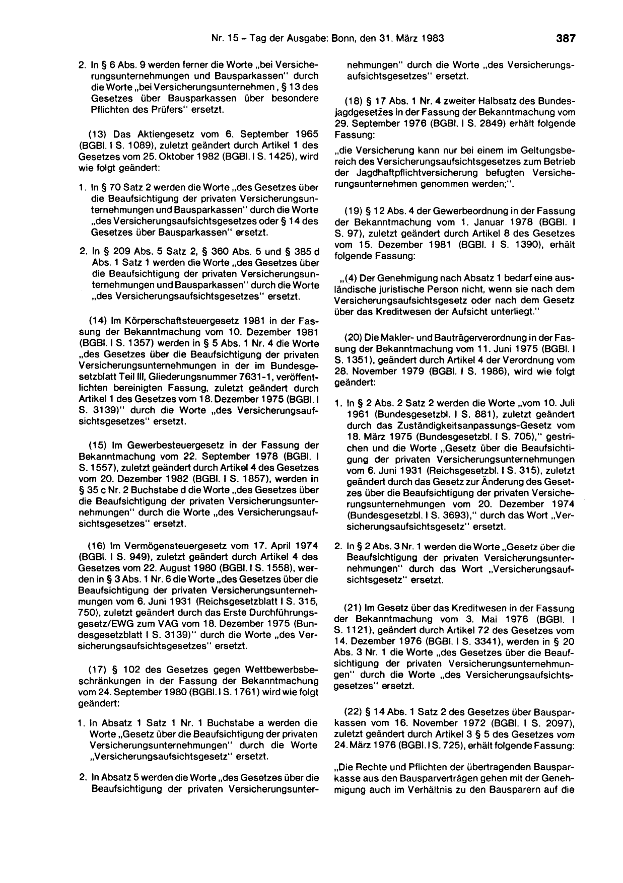 BGBl. 1983, Seite 387 — Originalseite als Abbildung