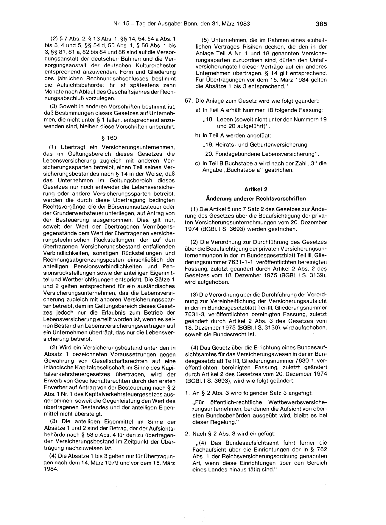 BGBl. 1983, Seite 385 — Originalseite als Abbildung