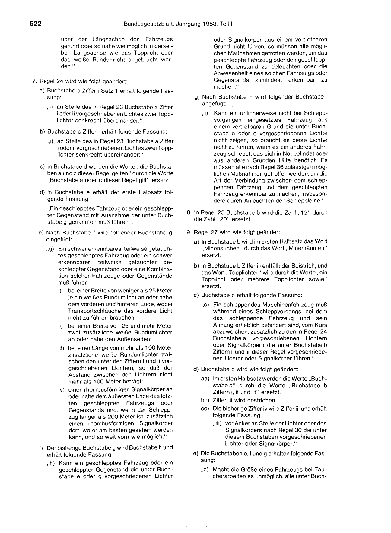 BGBl. 1983, Seite 522 — Originalseite als Abbildung