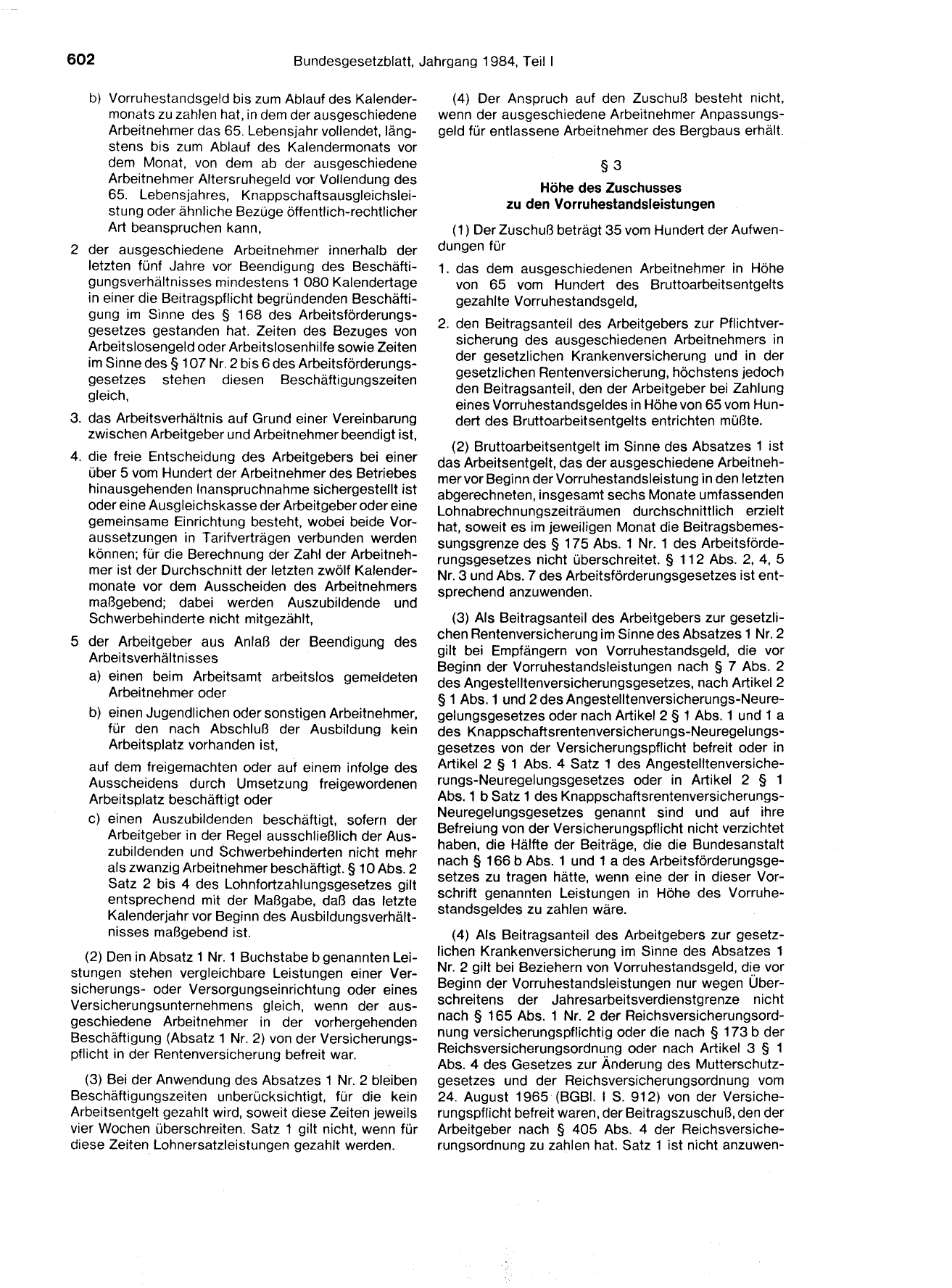 BGBl. 1984, Seite 602 — Originalseite als Abbildung
