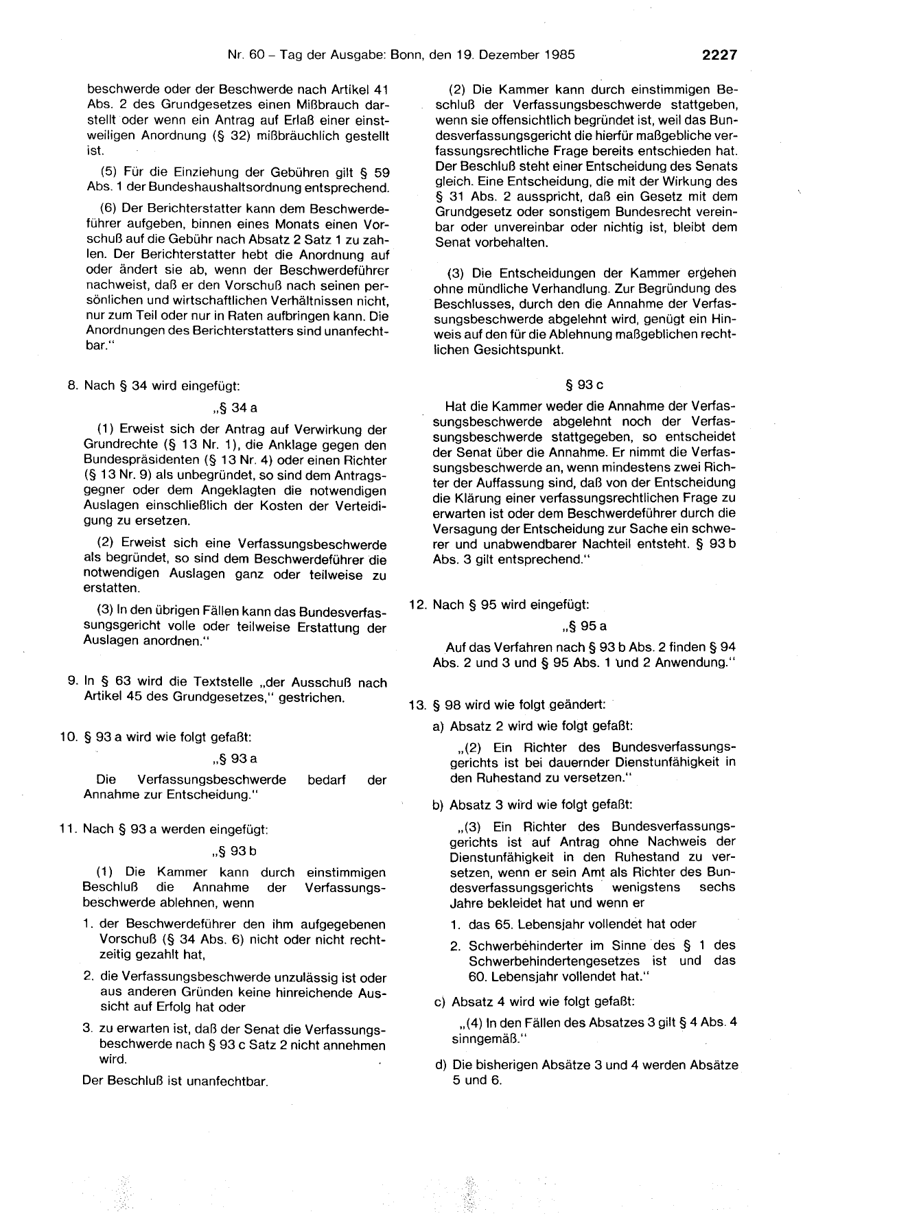 BGBl. 1985, Seite 2227 — Originalseite als Abbildung