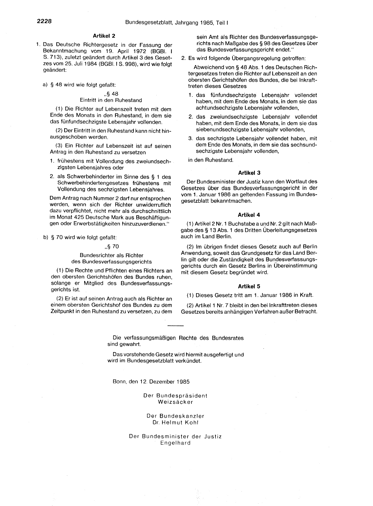BGBl. 1985, Seite 2228 — Originalseite als Abbildung