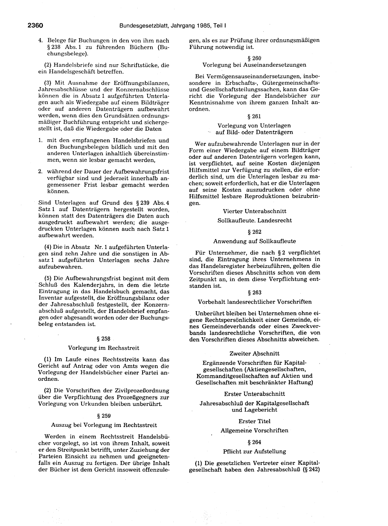 BGBl. 1985, Seite 2360 — Originalseite als Abbildung