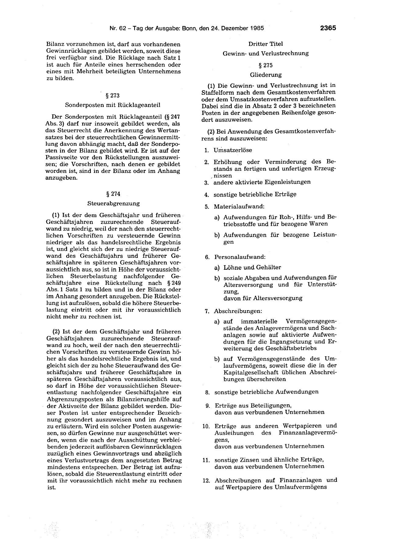 BGBl. 1985, Seite 2365 — Originalseite als Abbildung