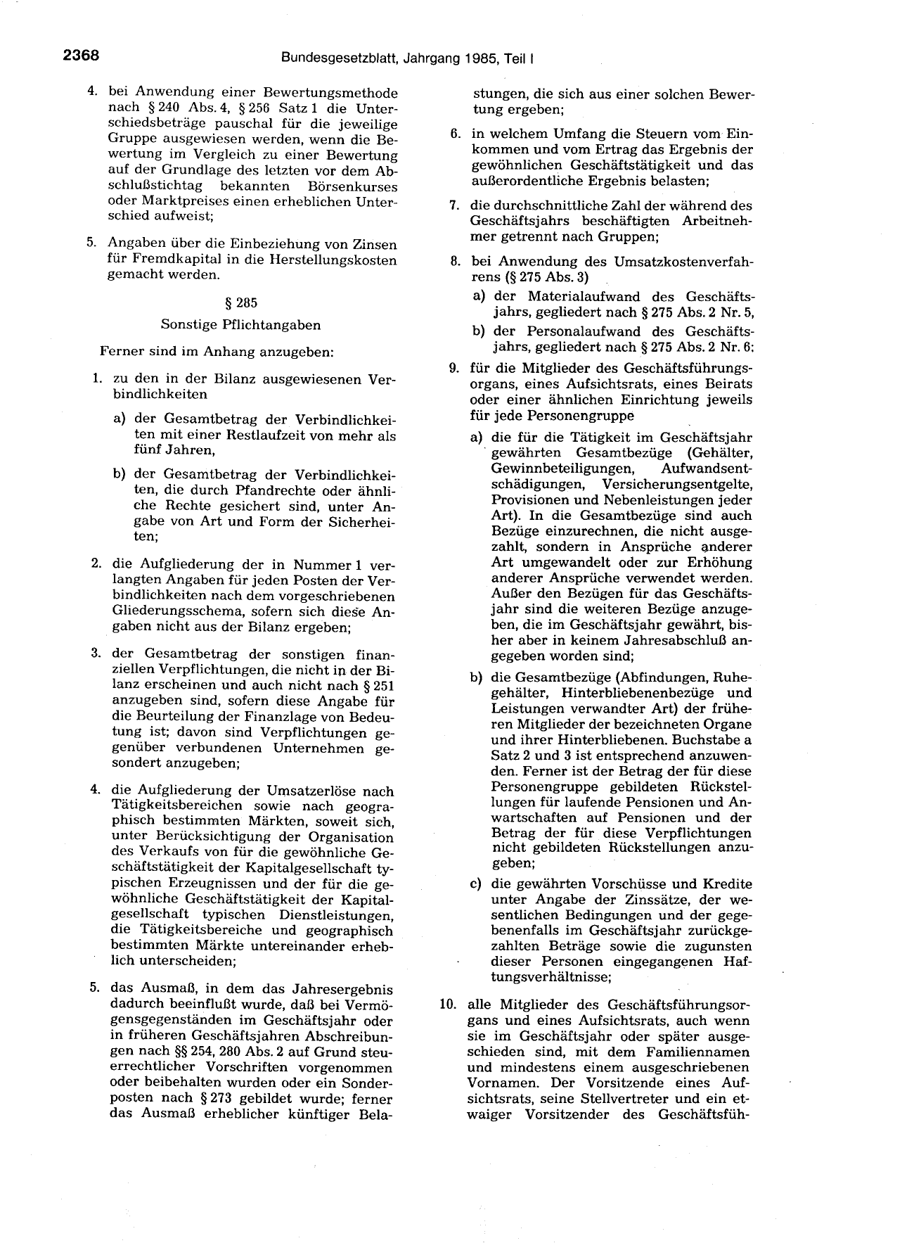 BGBl. 1985, Seite 2368 — Originalseite als Abbildung