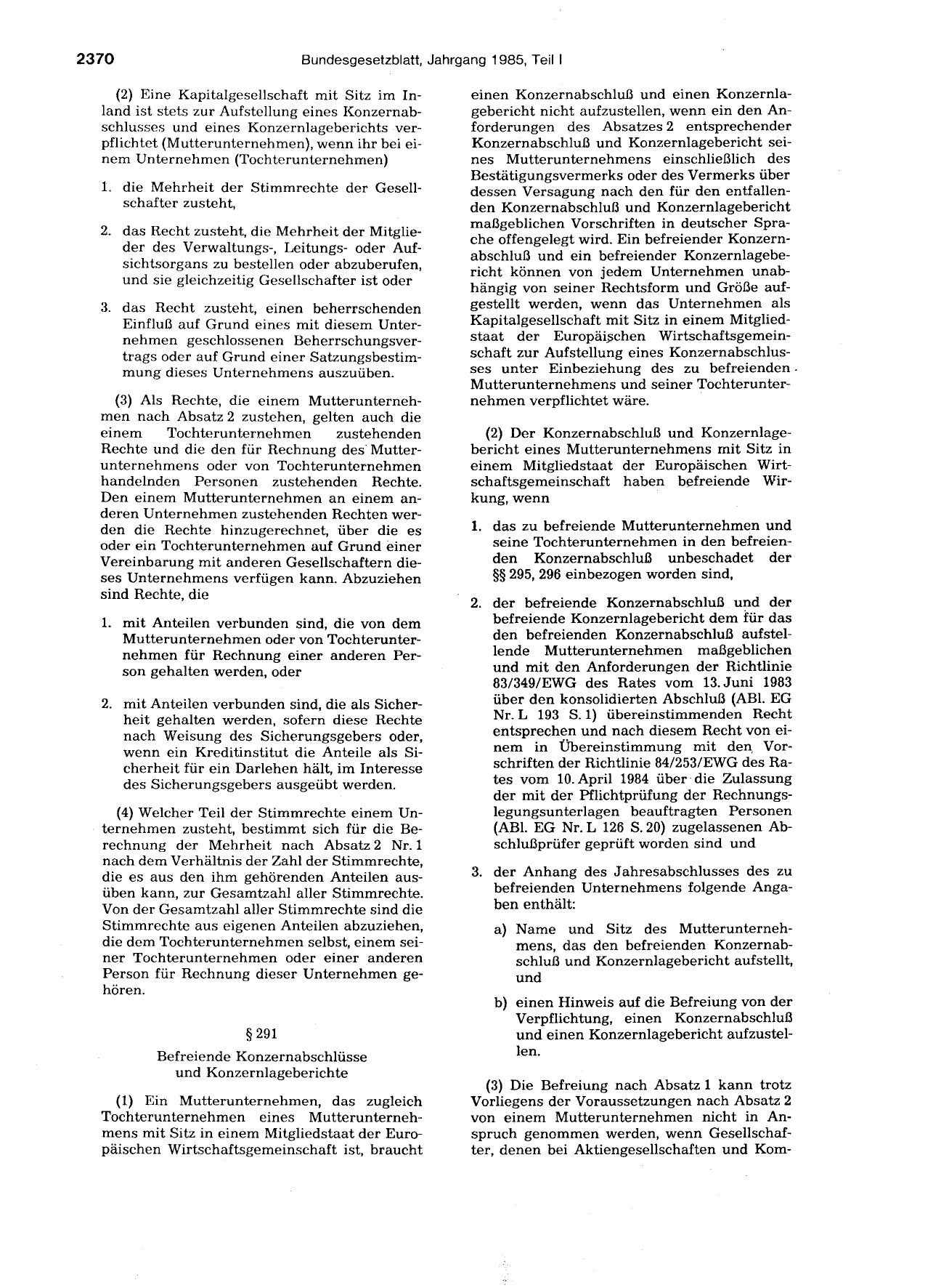 BGBl. 1985, Seite 2370 — Originalseite als Abbildung