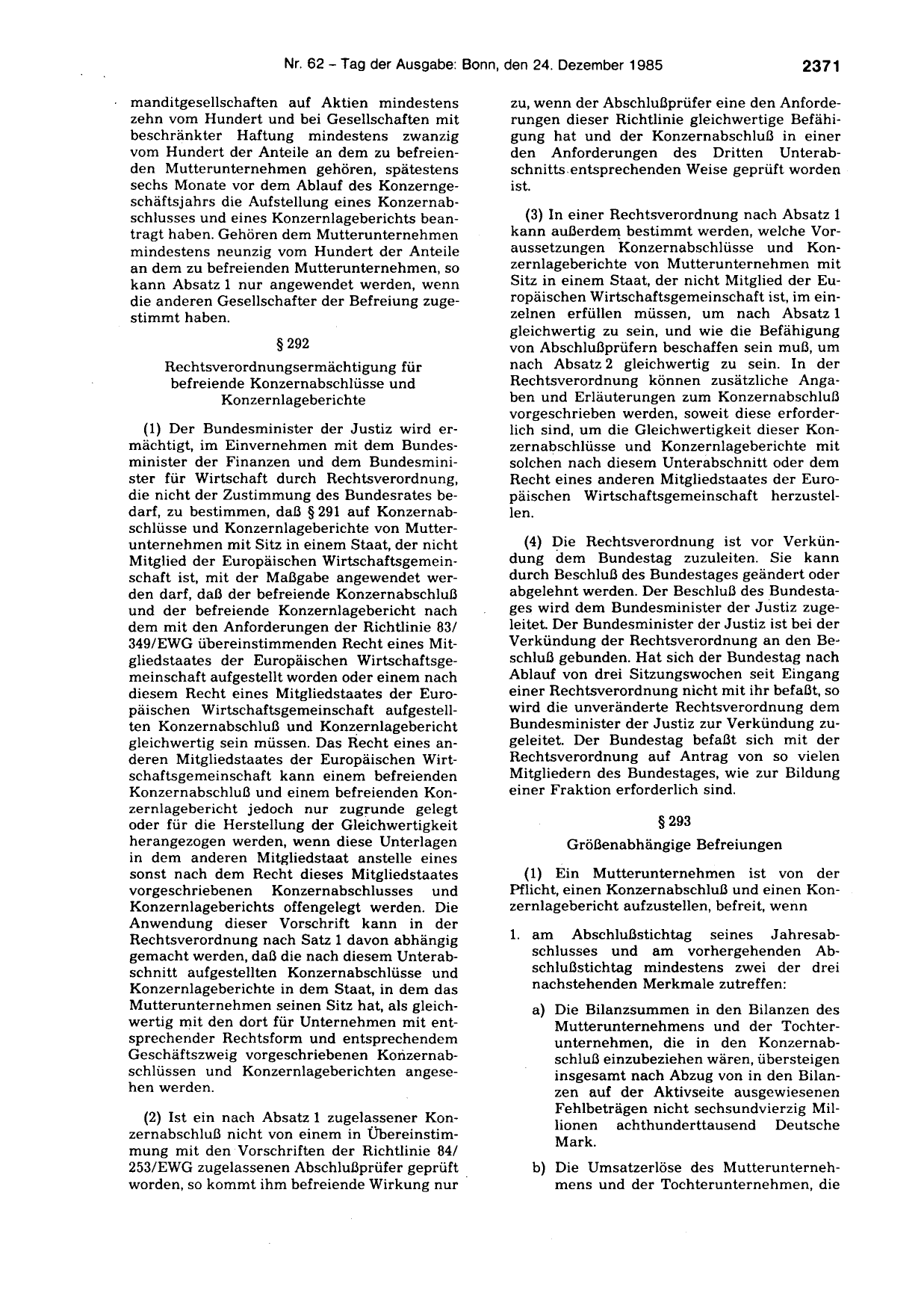 BGBl. 1985, Seite 2371 — Originalseite als Abbildung