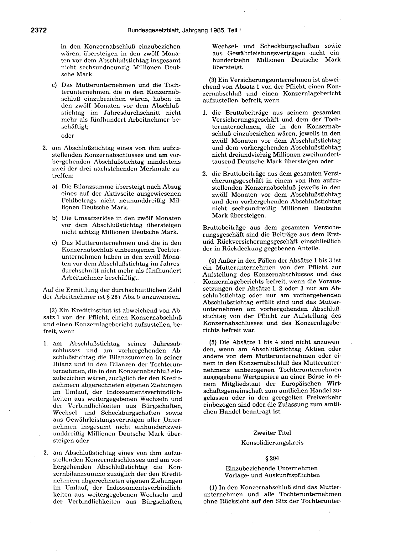 BGBl. 1985, Seite 2372 — Originalseite als Abbildung