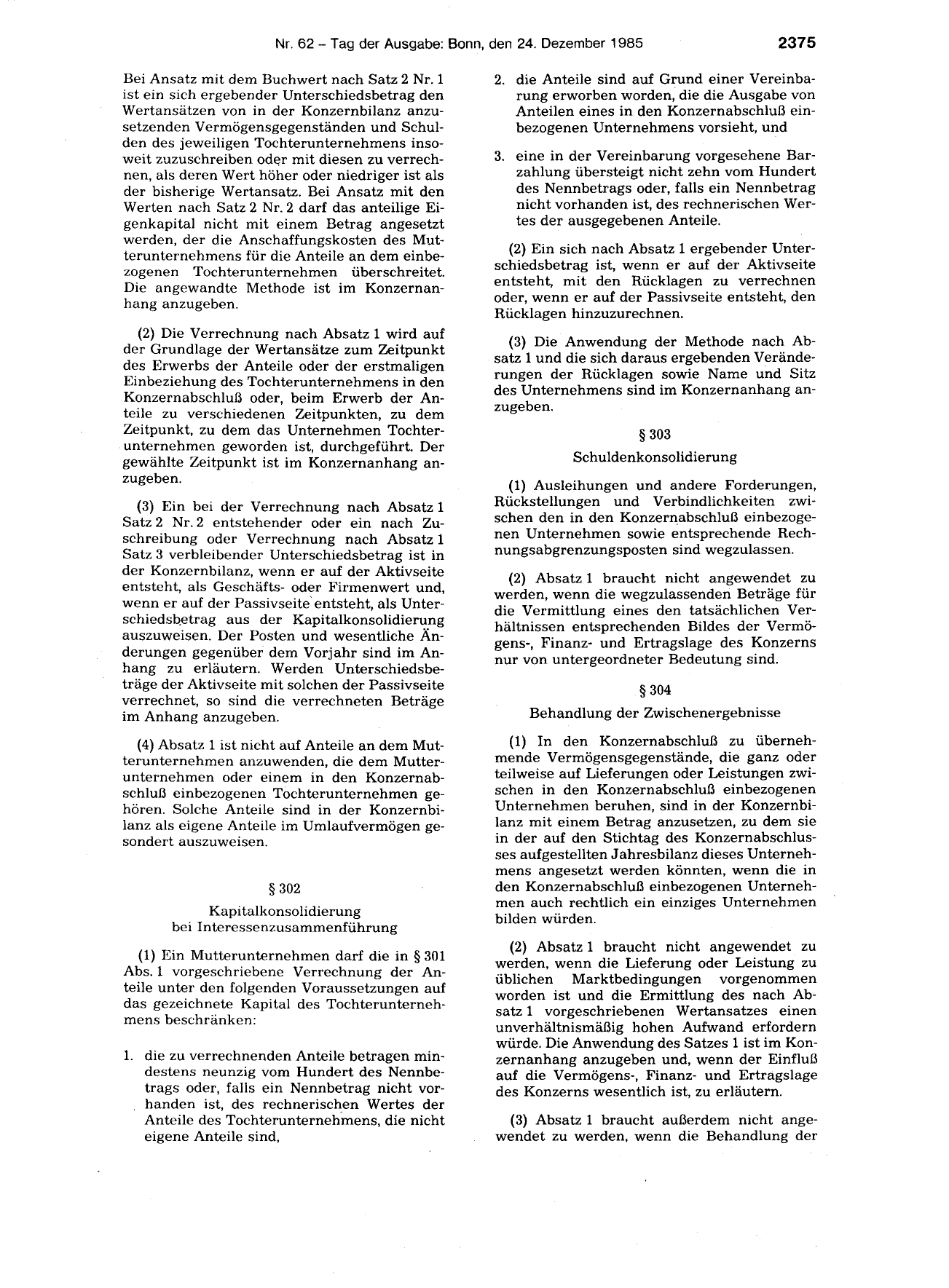 BGBl. 1985, Seite 2375 — Originalseite als Abbildung