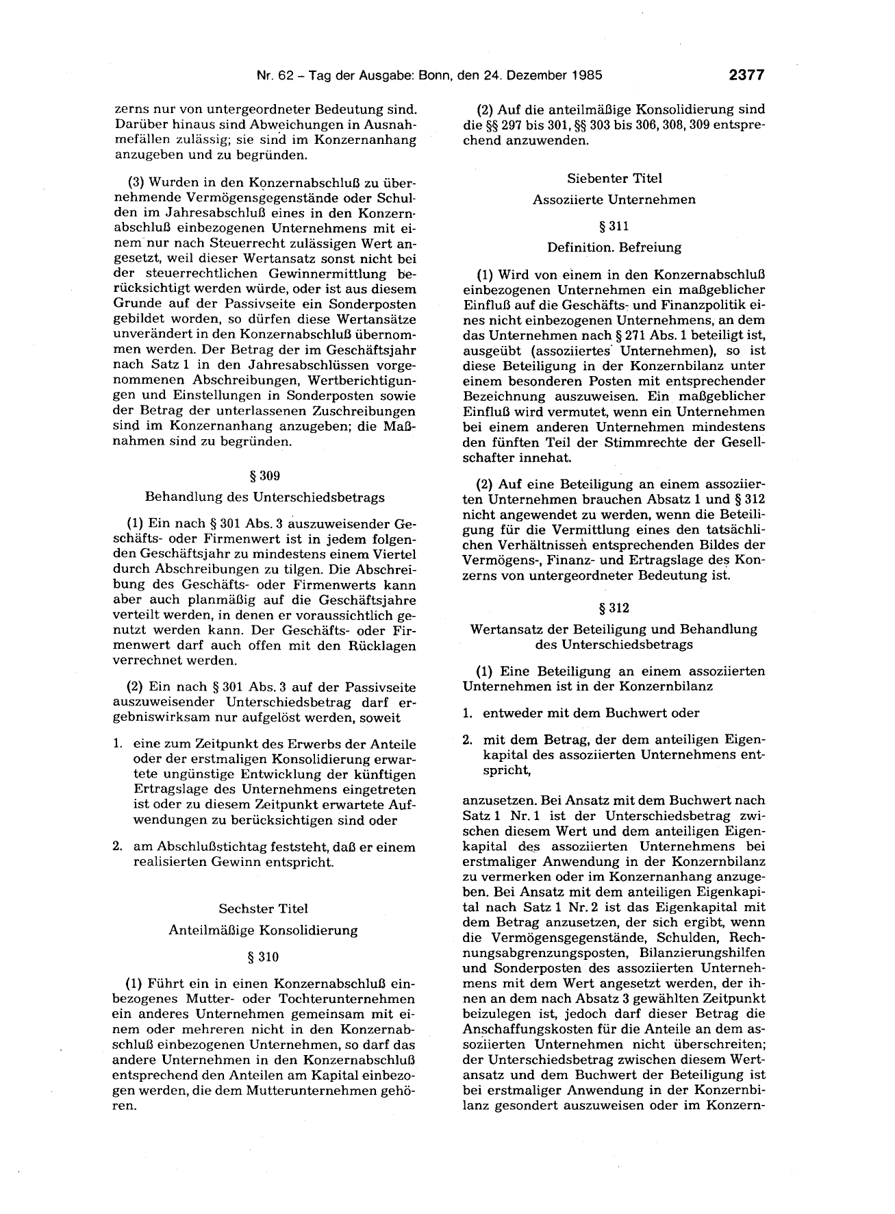 BGBl. 1985, Seite 2377 — Originalseite als Abbildung