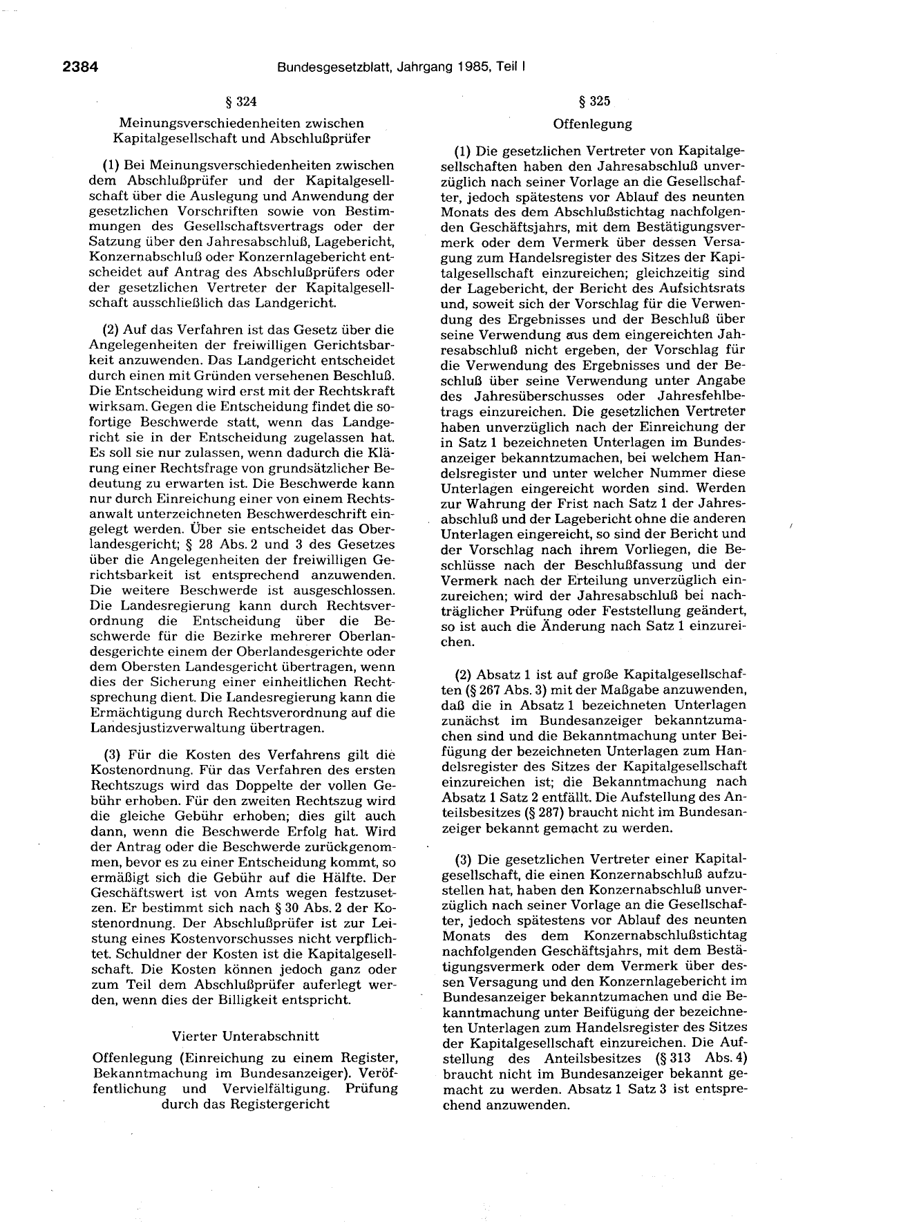 BGBl. 1985, Seite 2384 — Originalseite als Abbildung