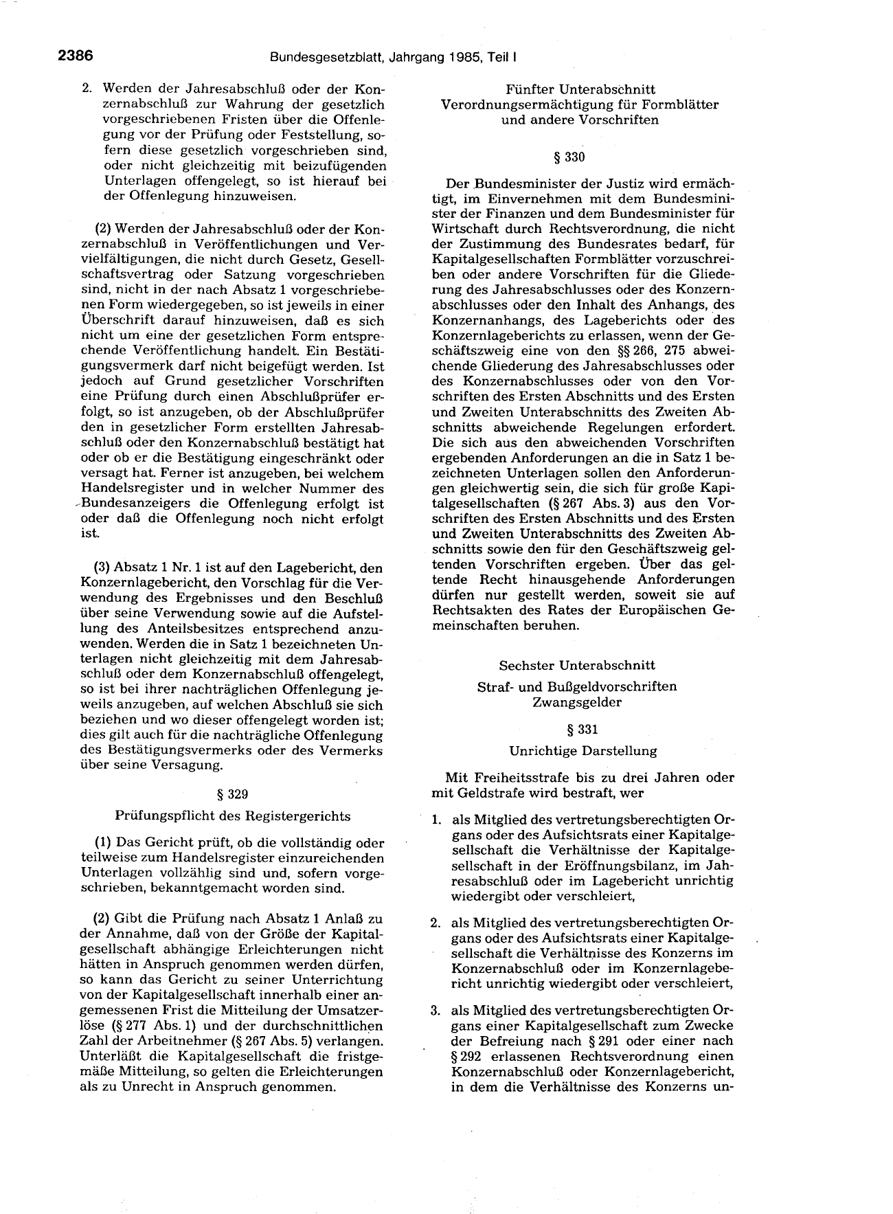 BGBl. 1985, Seite 2386 — Originalseite als Abbildung
