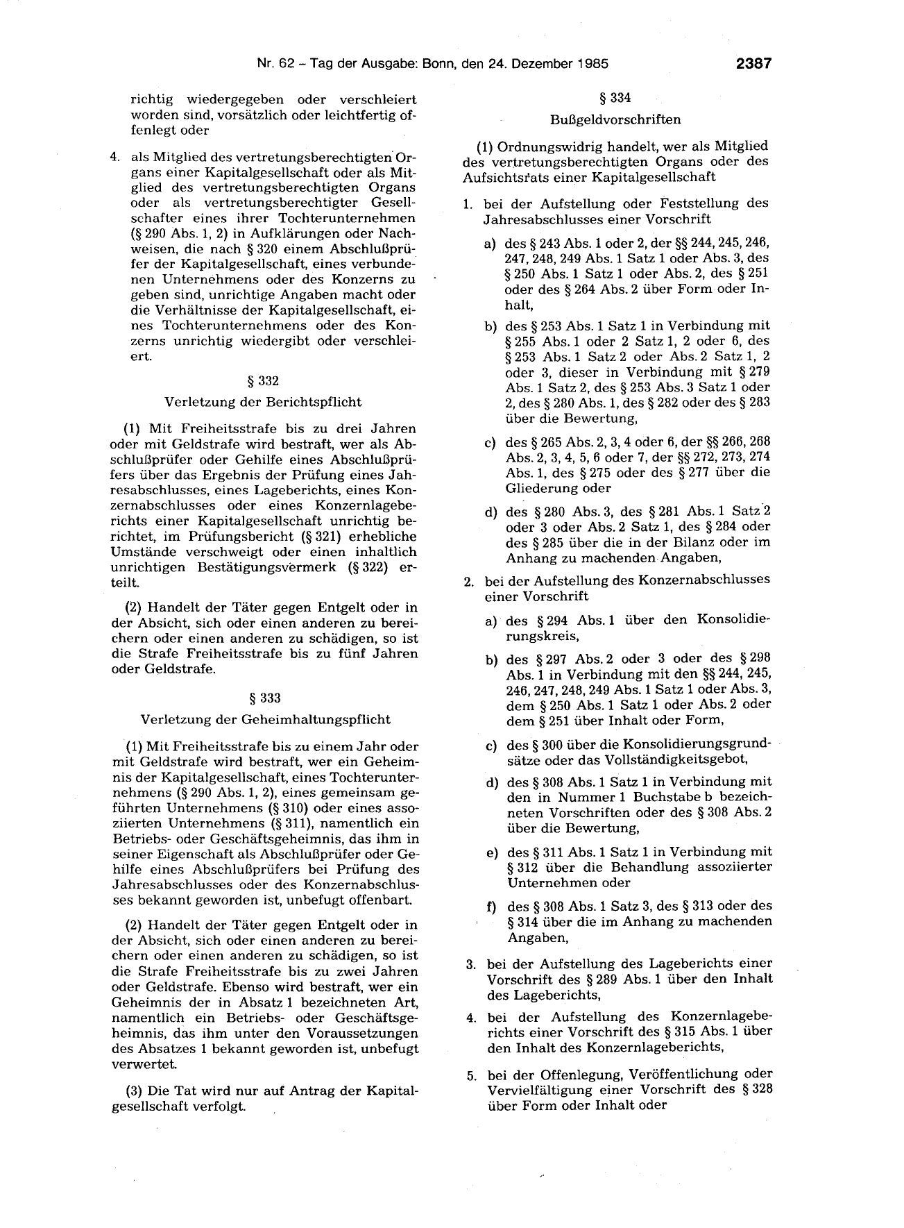 BGBl. 1985, Seite 2387 — Originalseite als Abbildung