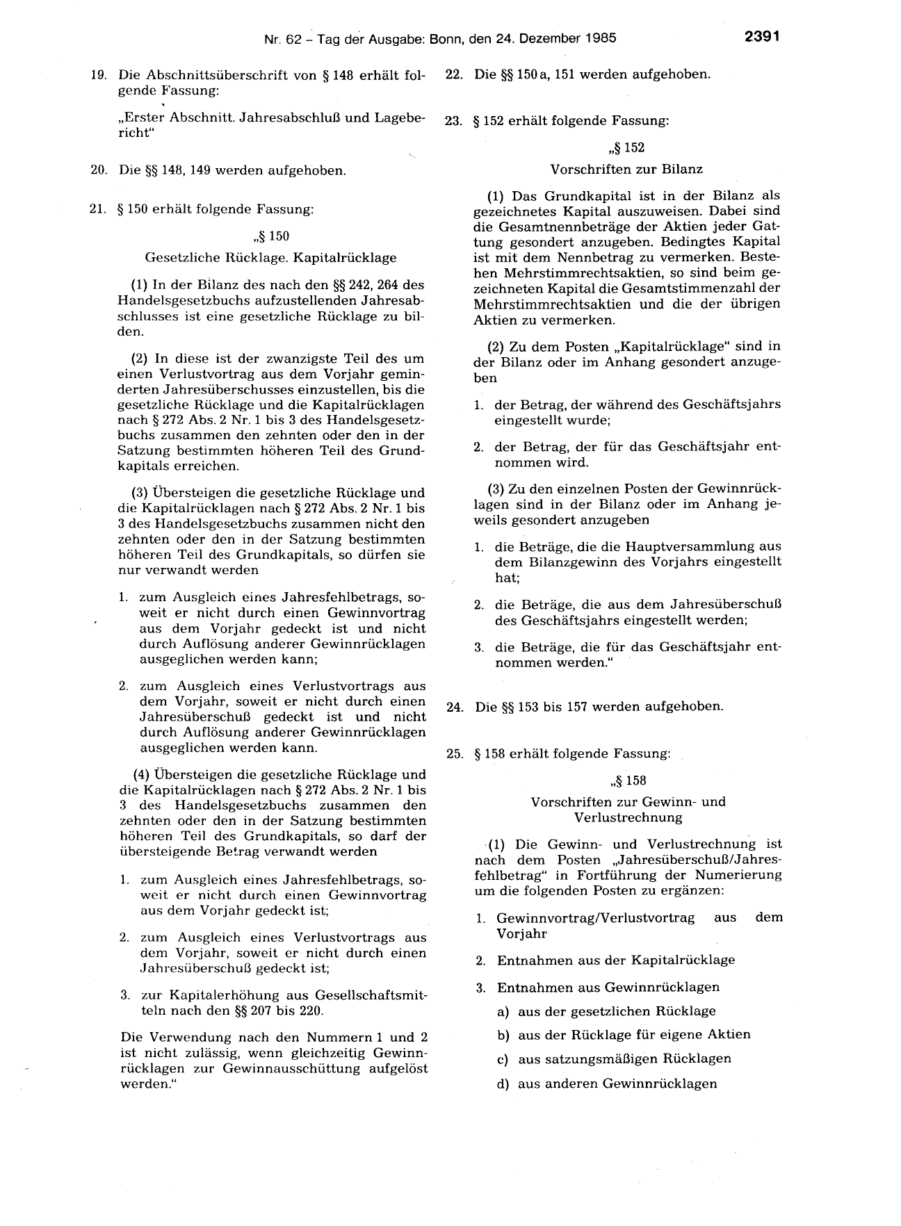 BGBl. 1985, Seite 2391 — Originalseite als Abbildung