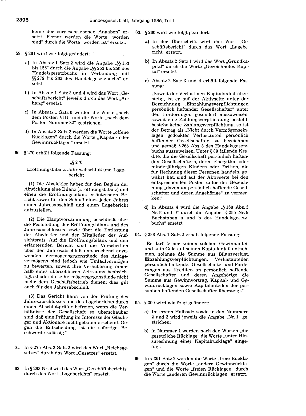 BGBl. 1985, Seite 2396 — Originalseite als Abbildung