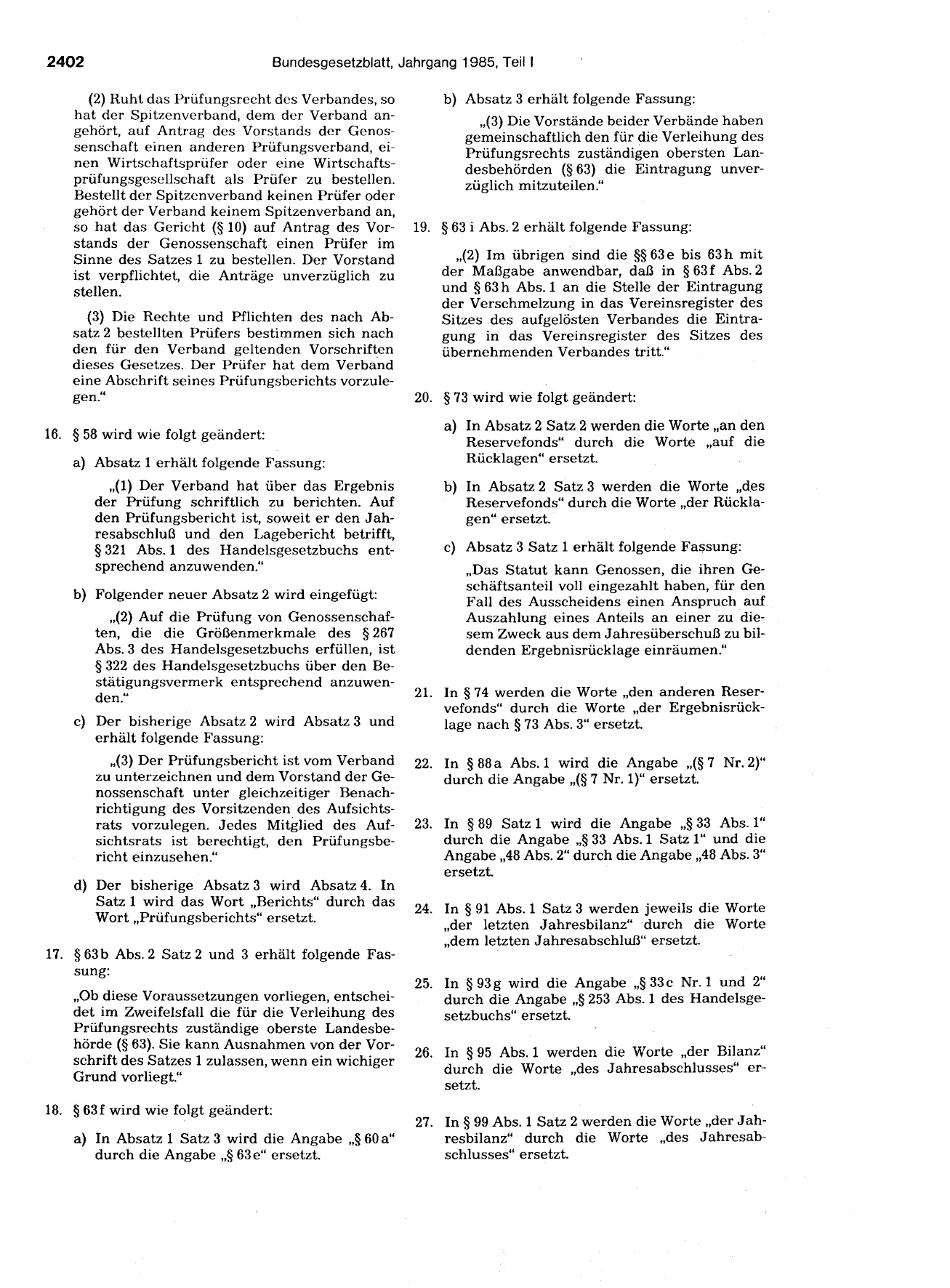 BGBl. 1985, Seite 2402 — Originalseite als Abbildung