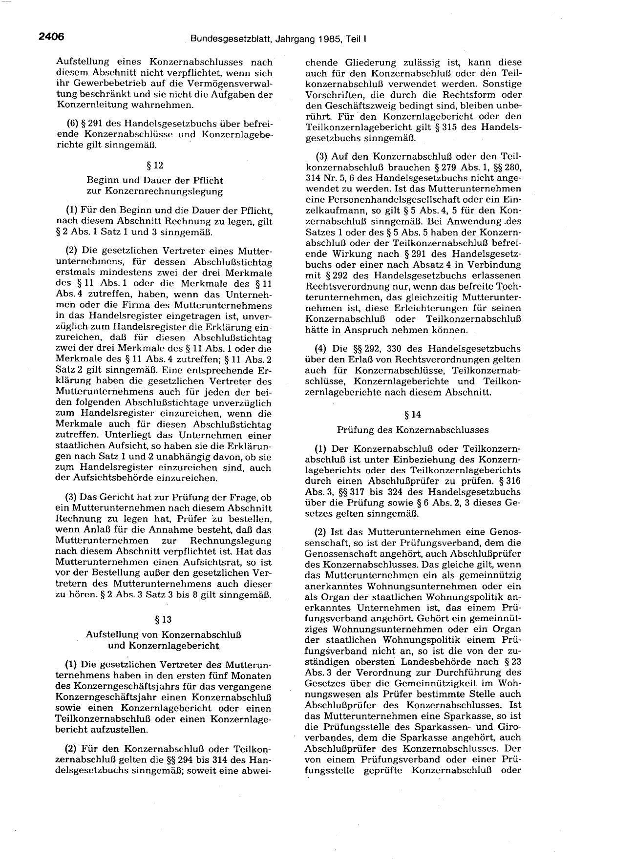 BGBl. 1985, Seite 2406 — Originalseite als Abbildung