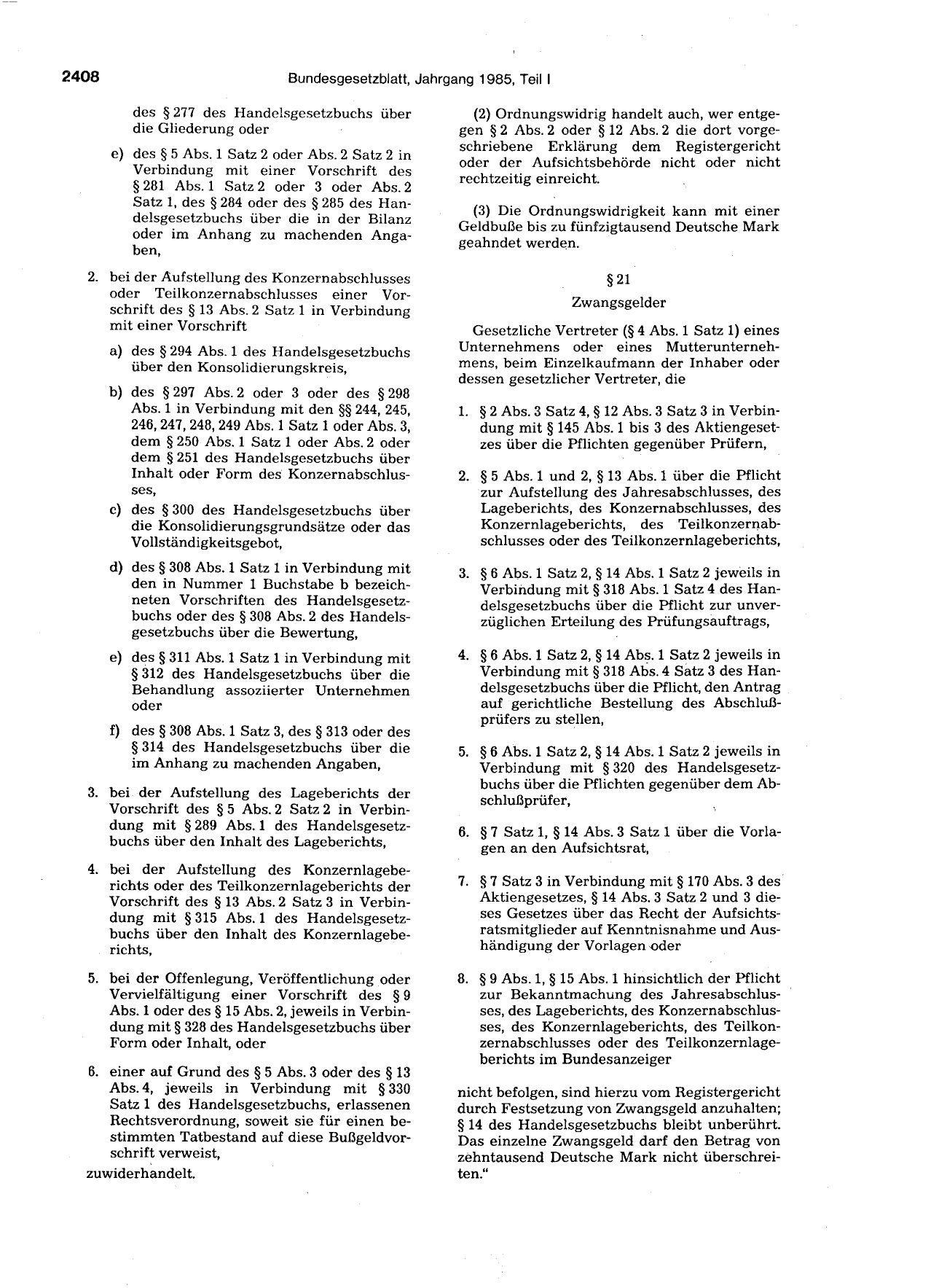 BGBl. 1985, Seite 2408 — Originalseite als Abbildung