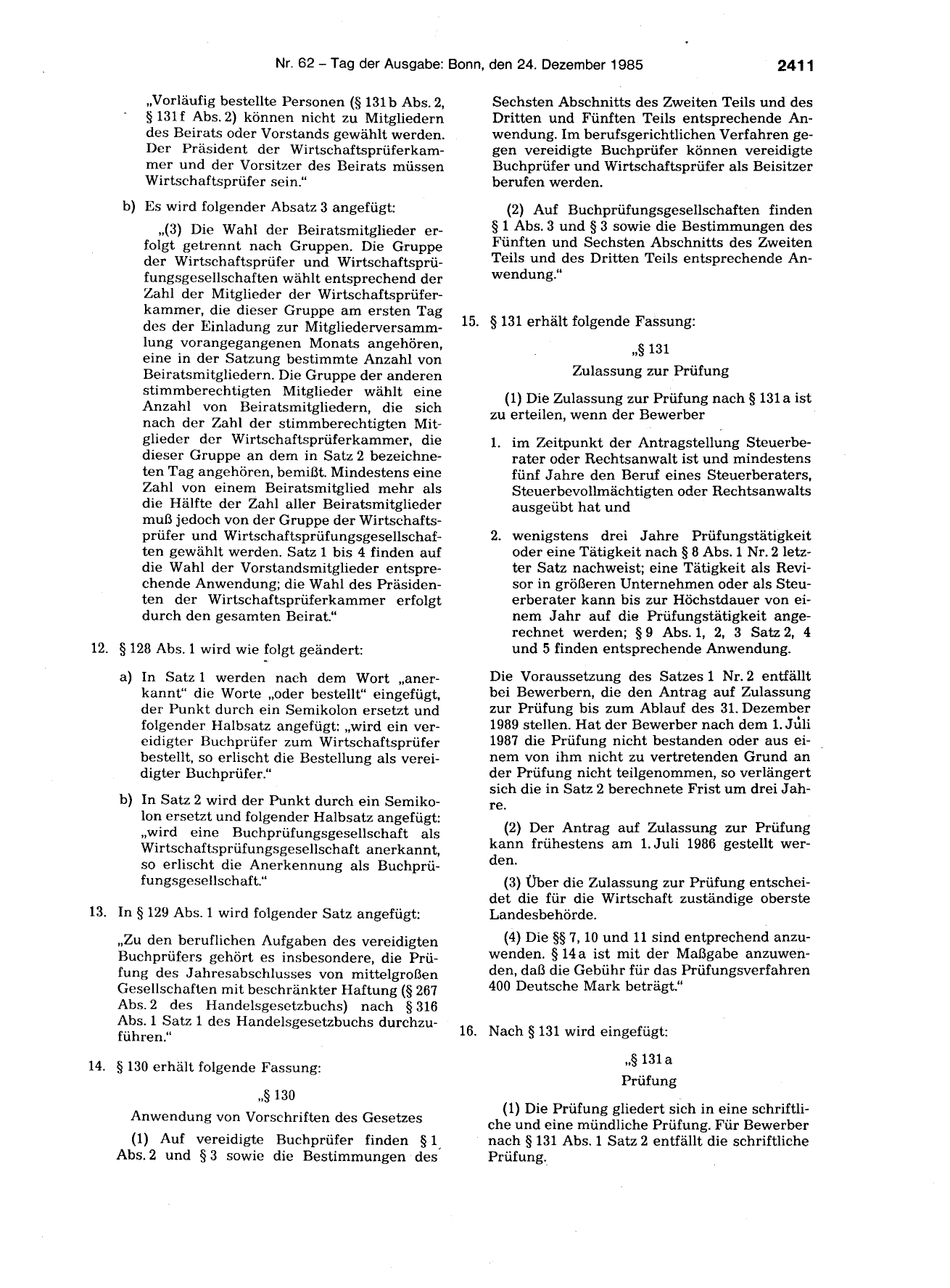 BGBl. 1985, Seite 2411 — Originalseite als Abbildung
