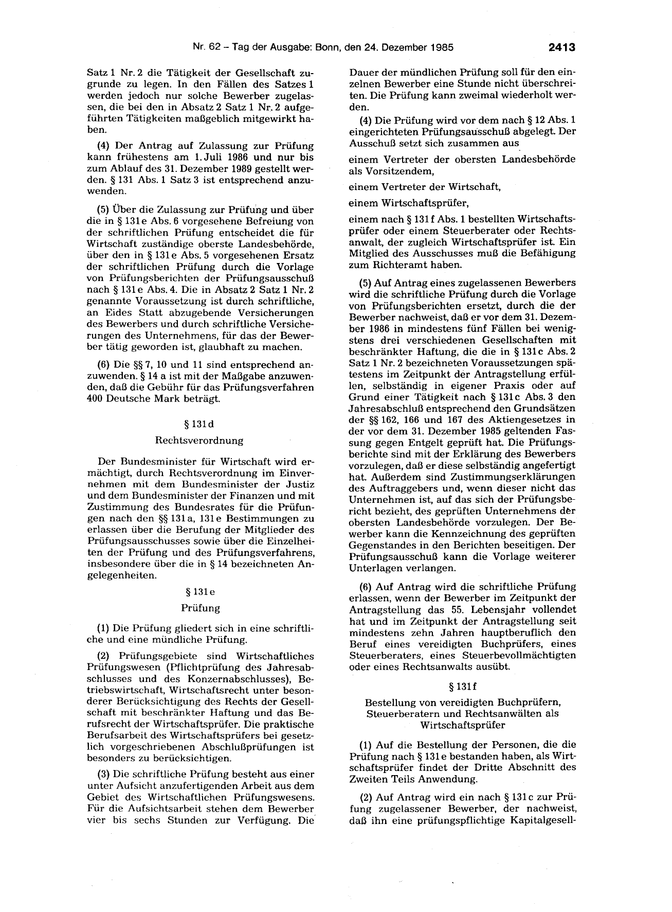 BGBl. 1985, Seite 2413 — Originalseite als Abbildung