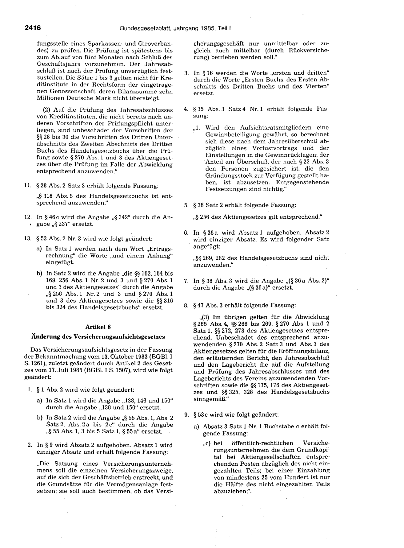 BGBl. 1985, Seite 2416 — Originalseite als Abbildung