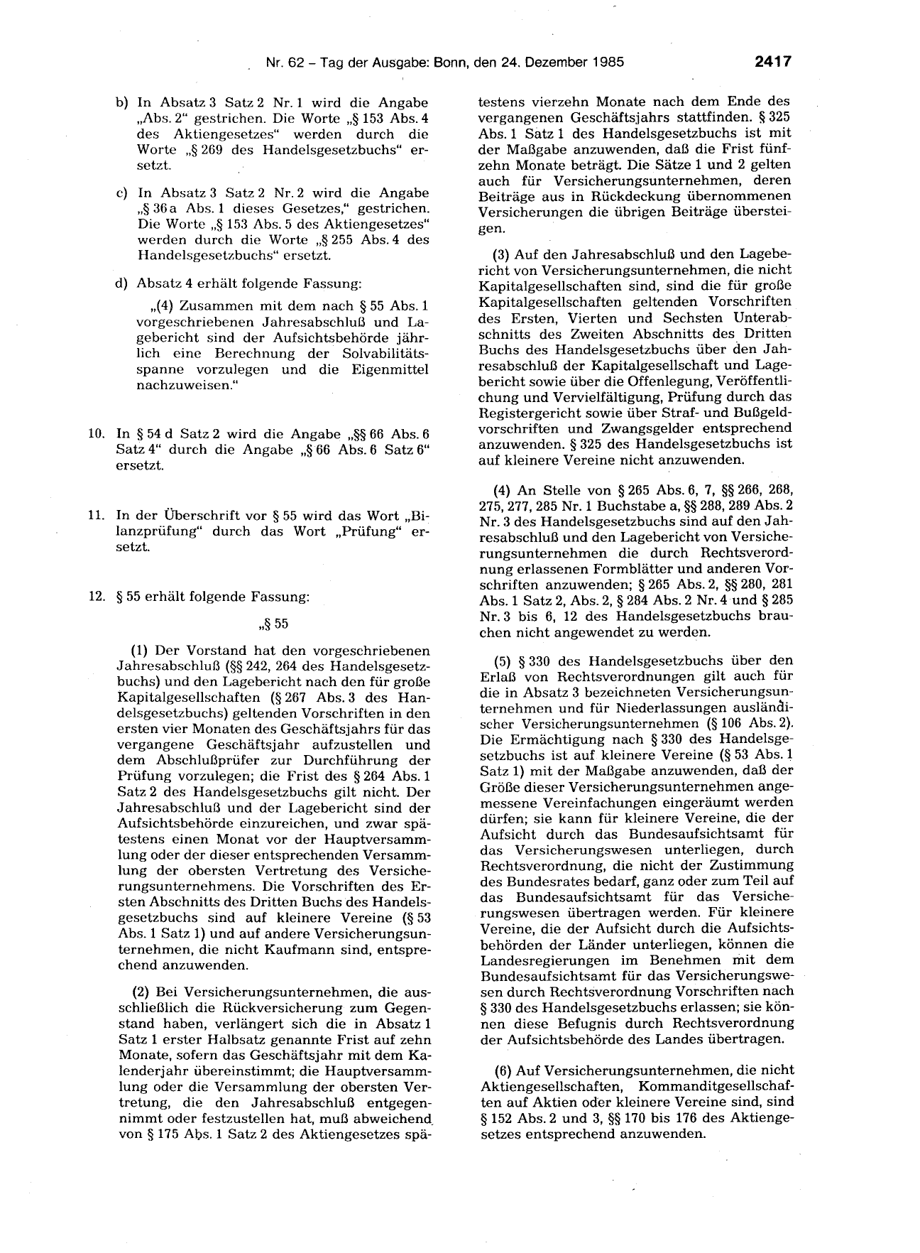 BGBl. 1985, Seite 2417 — Originalseite als Abbildung
